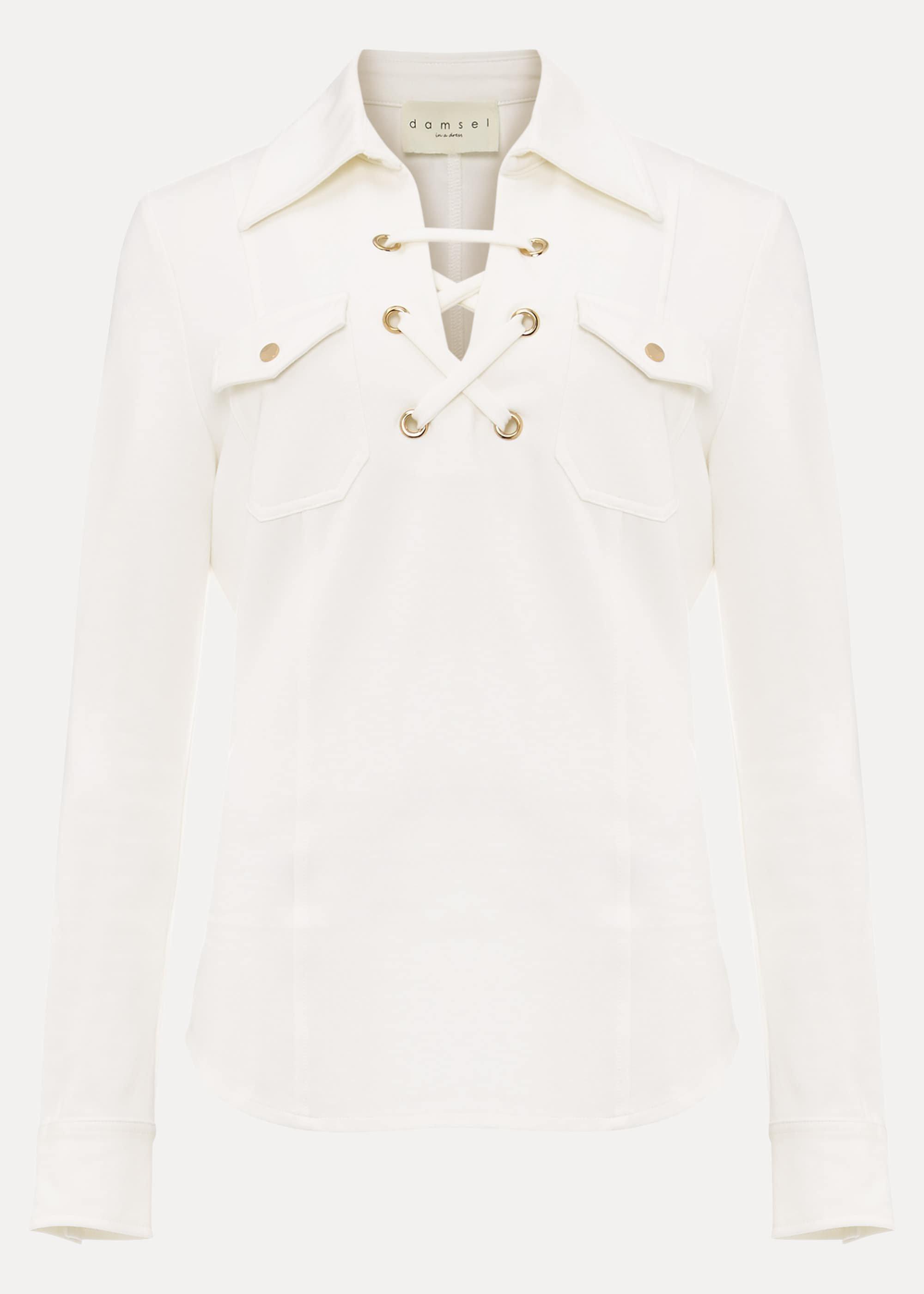 Tatum Eyelet Ponte Top