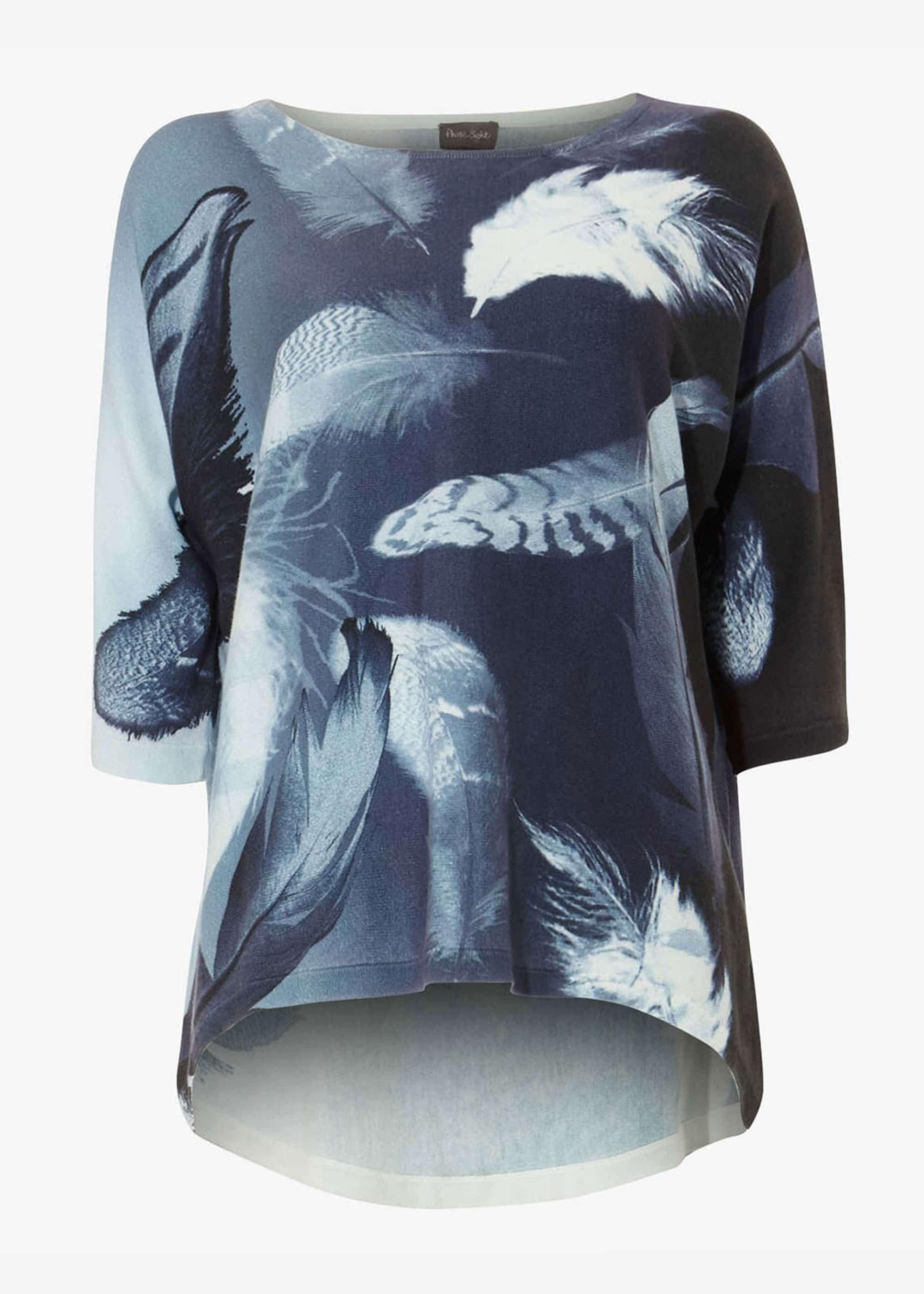 Faith Feather Print Knitted Jumper