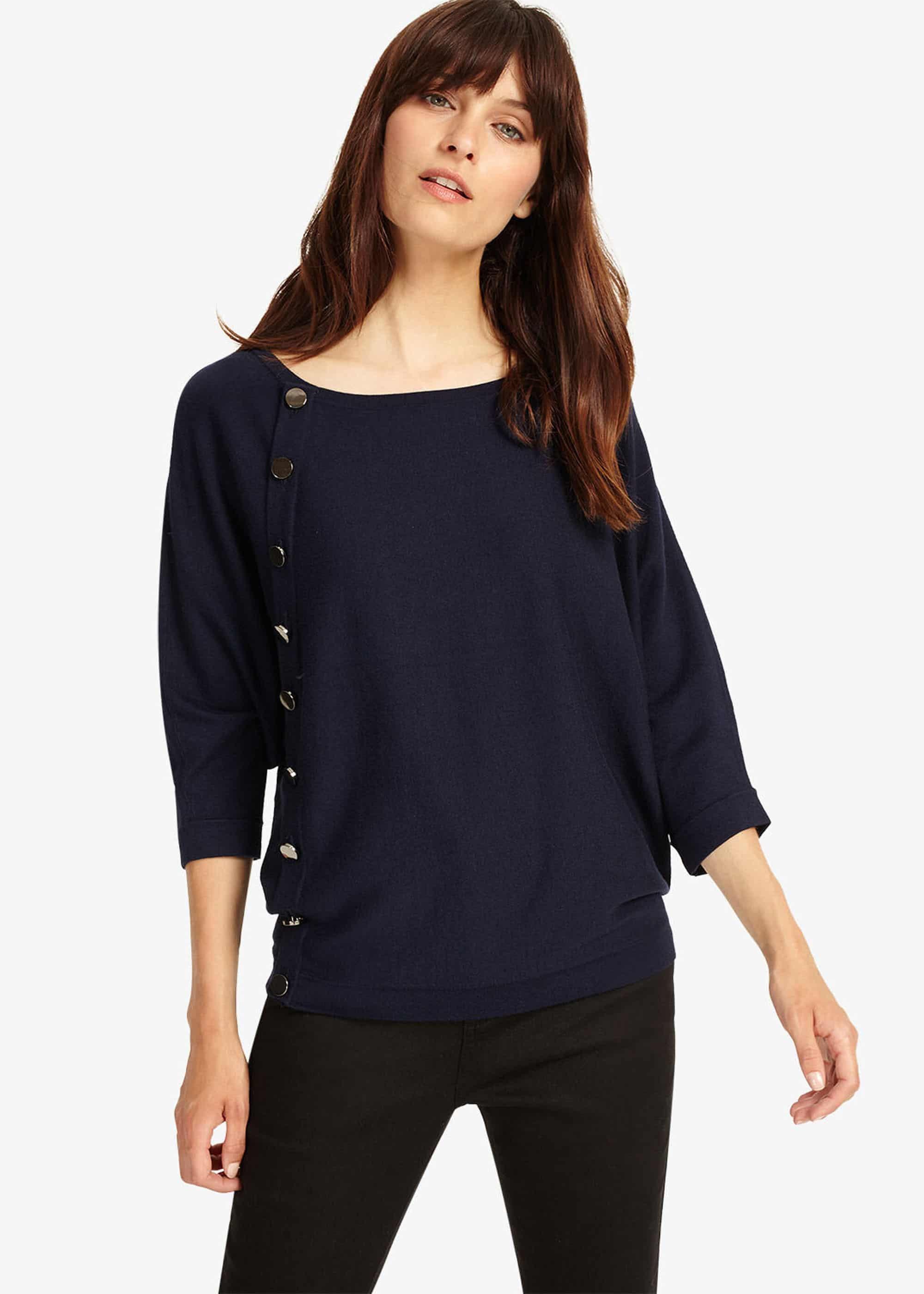 Natka Button Knit Top