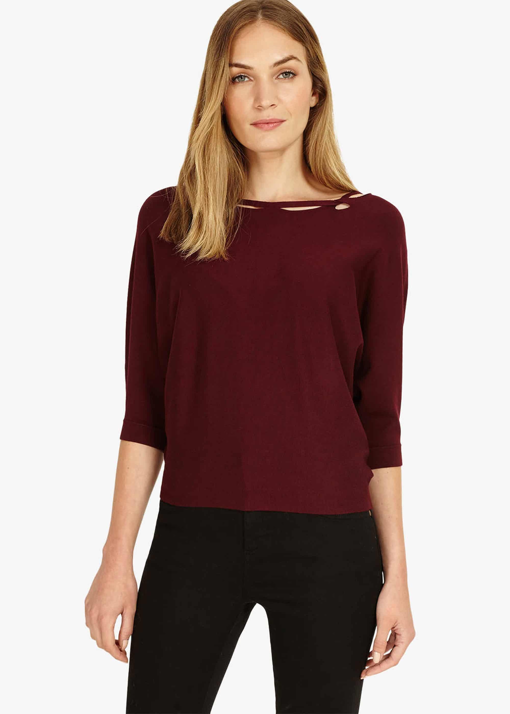 Cristine Twist Neck Knitted Jumper