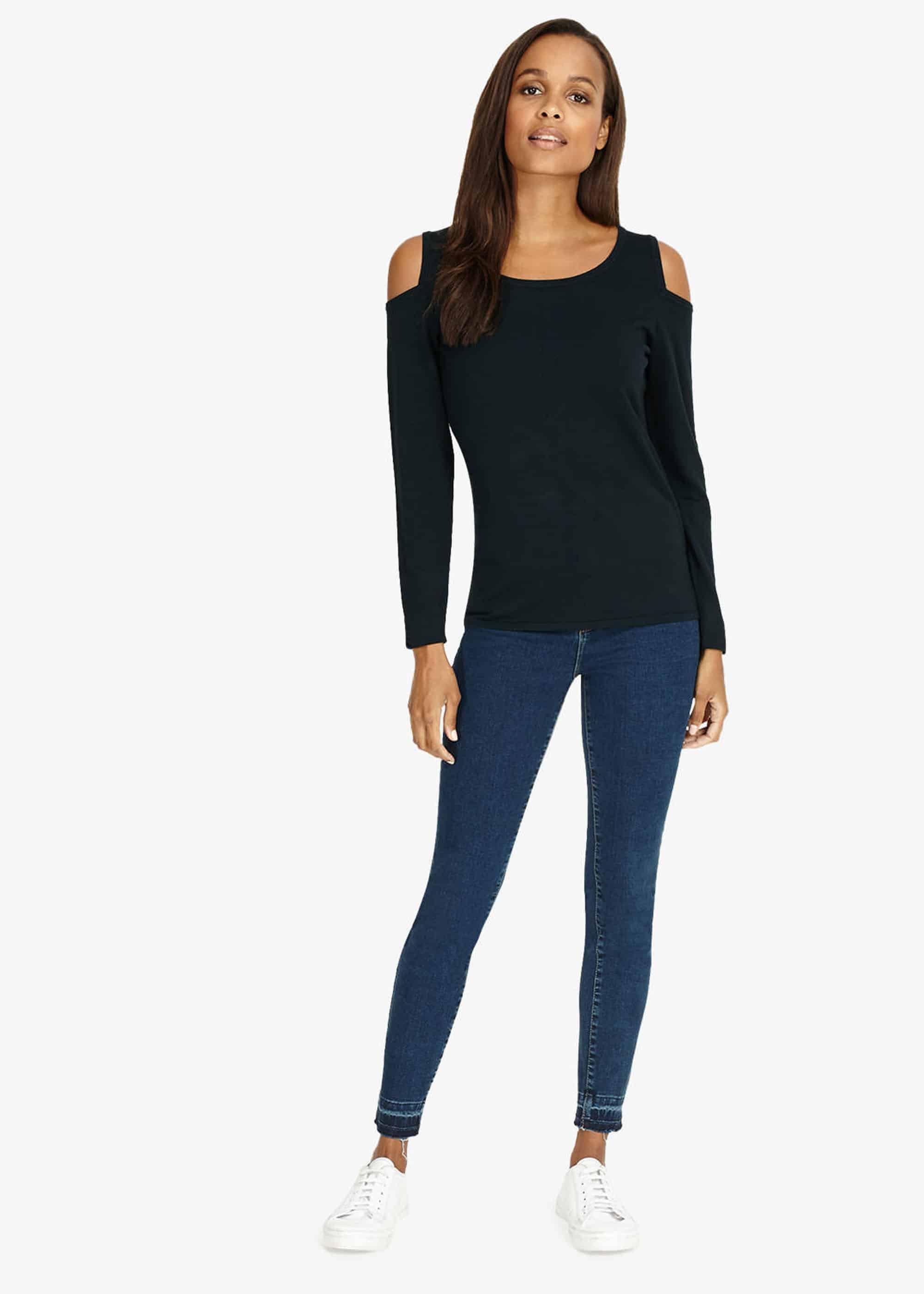 Carly Cold Shoulder Knitted Jumper