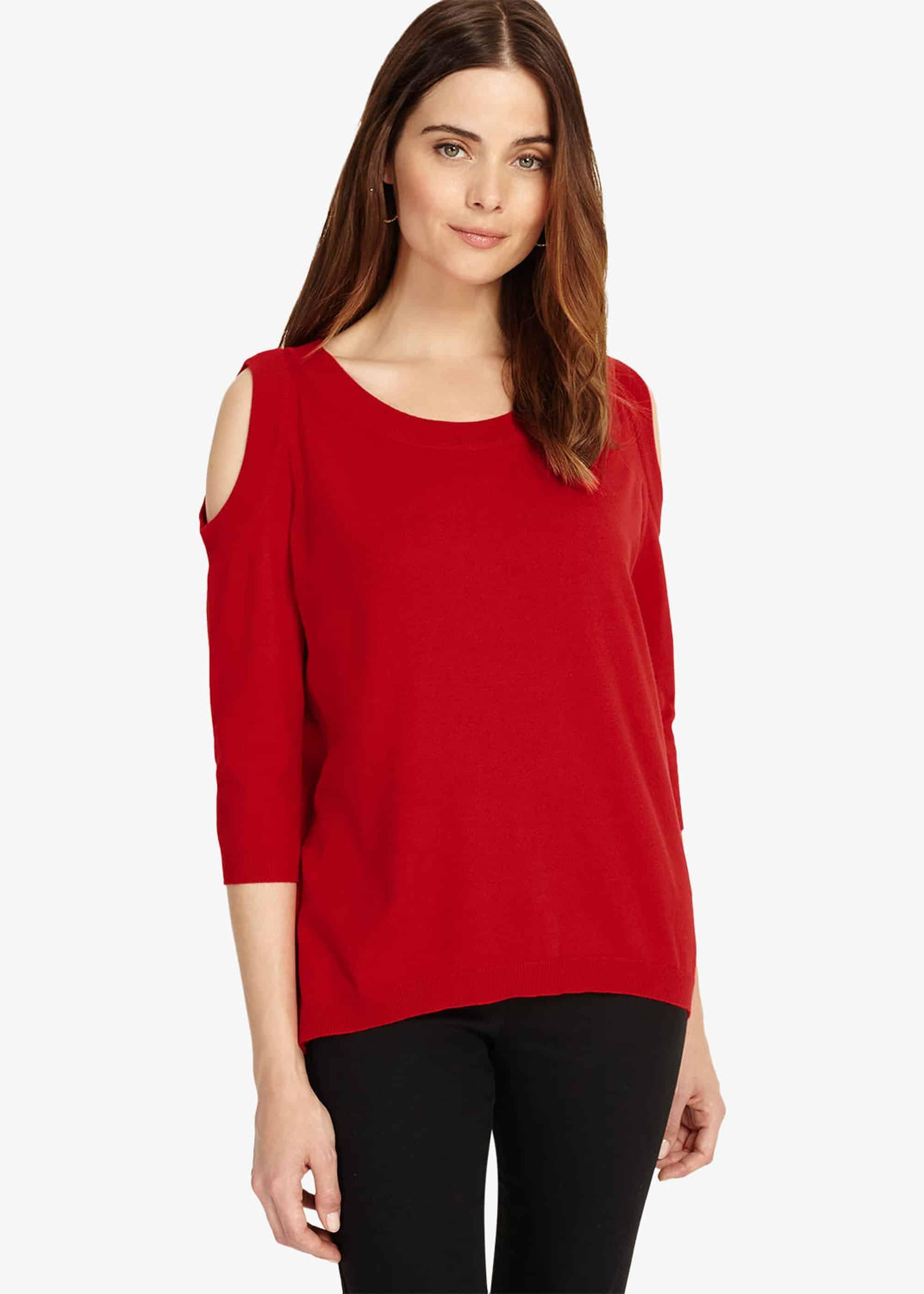 Carine Cold Shoulder Knitted Jumper