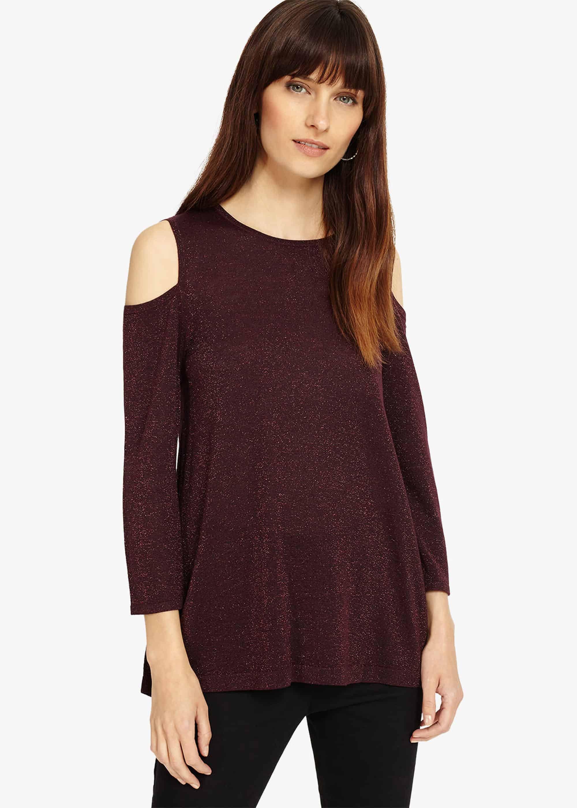 Cassy Shimmer Cold Shoulder Jumper
