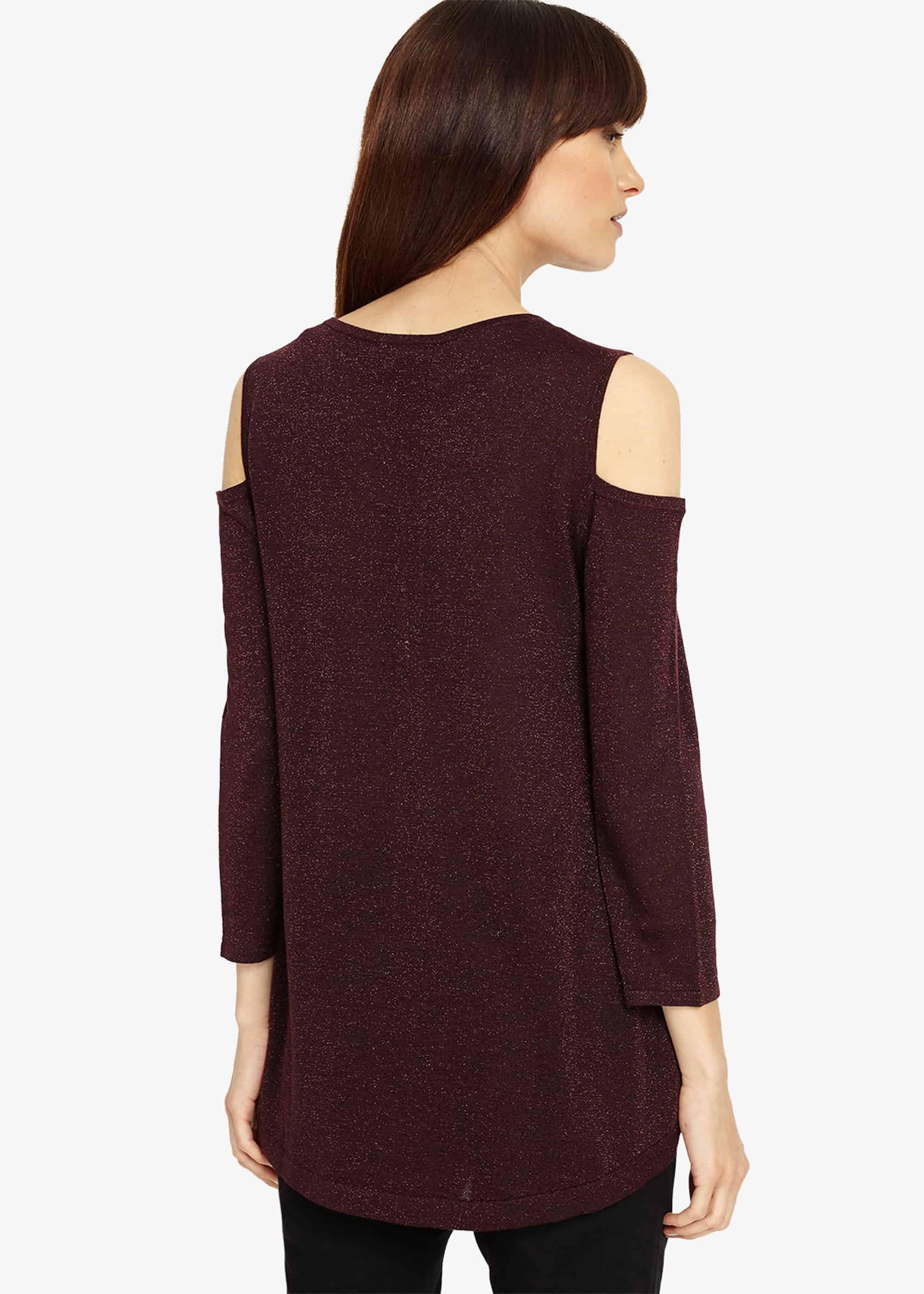 Cassy Shimmer Cold Shoulder Jumper