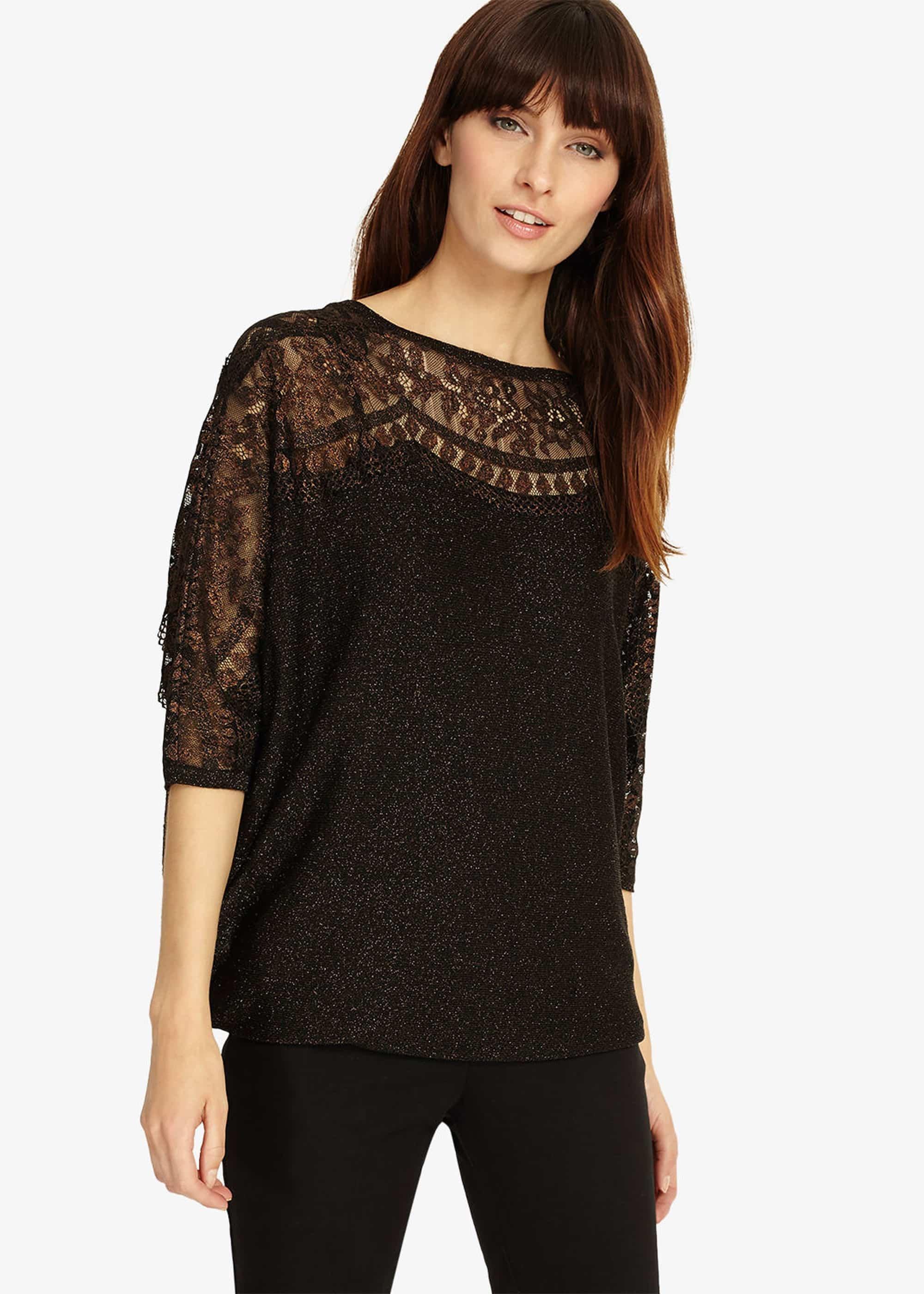 Becca Foil Lace Trim Knitted Jumper