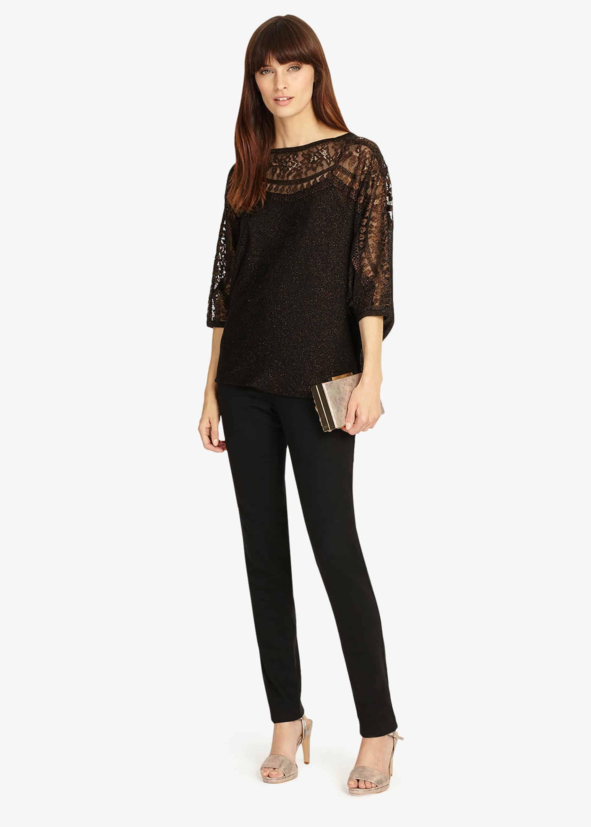 Becca Foil Lace Trim Knitted Jumper