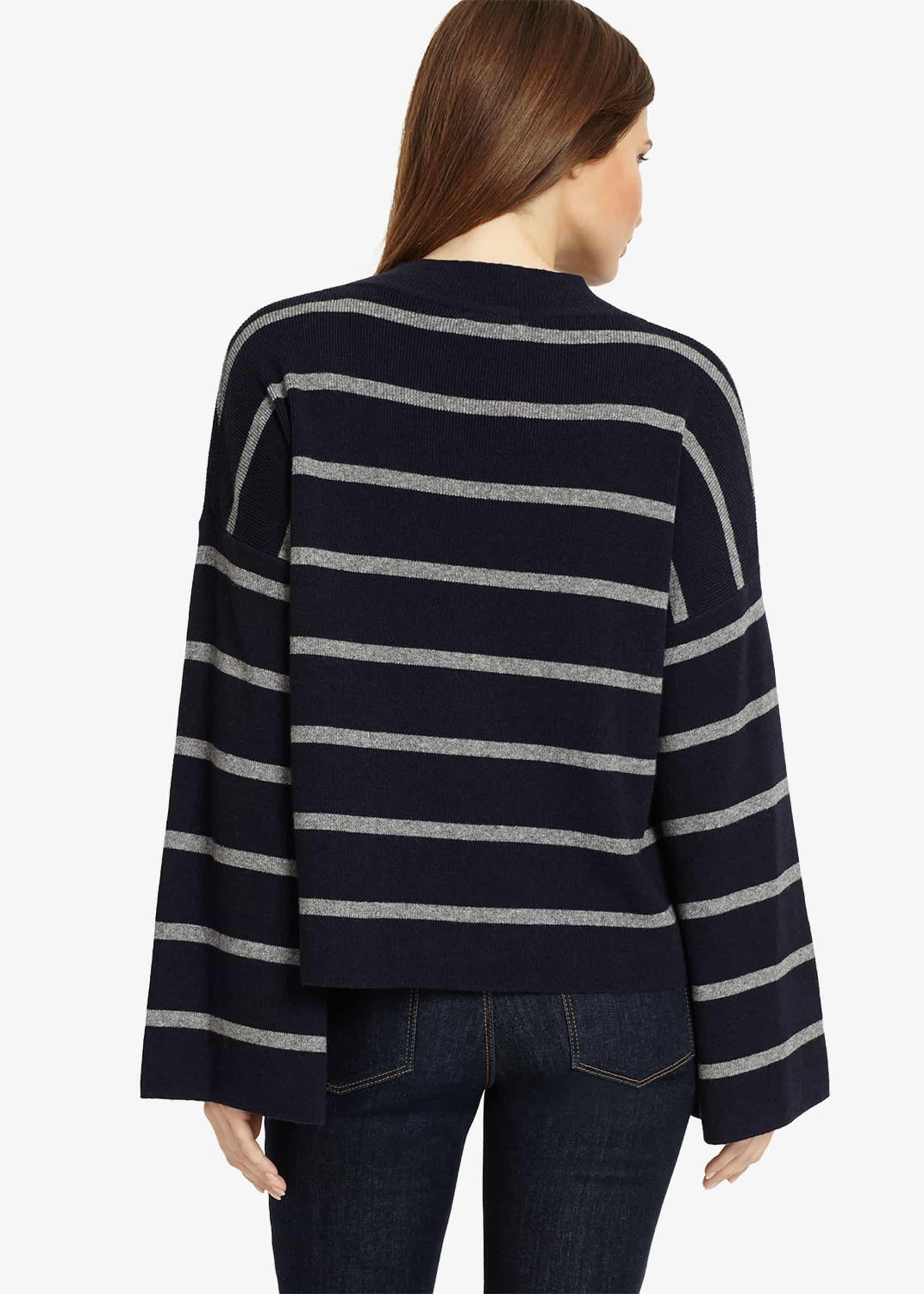 Francina Stripe Flared Sleeve Knitted Jumper
