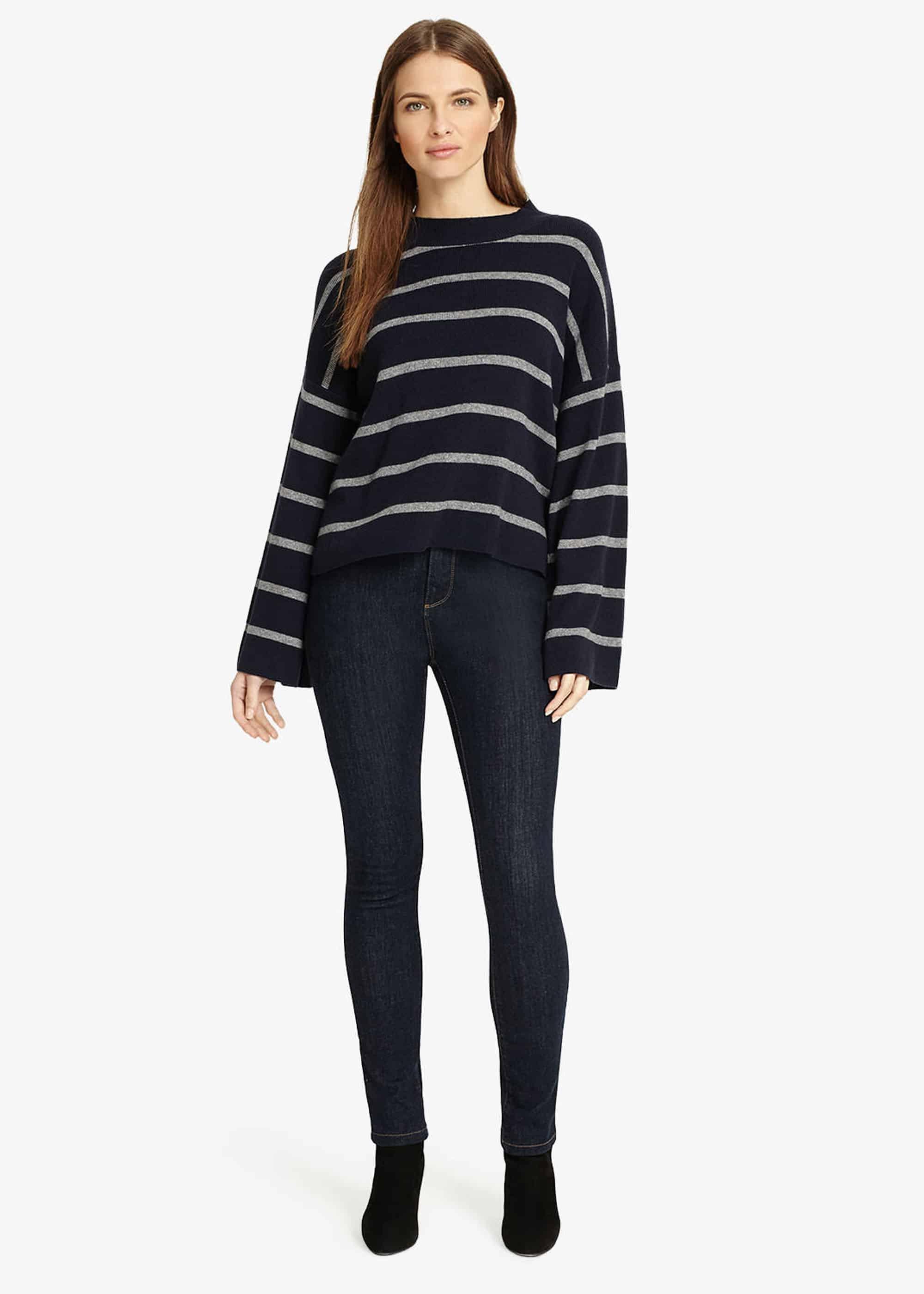 Francina Stripe Flared Sleeve Knitted Jumper