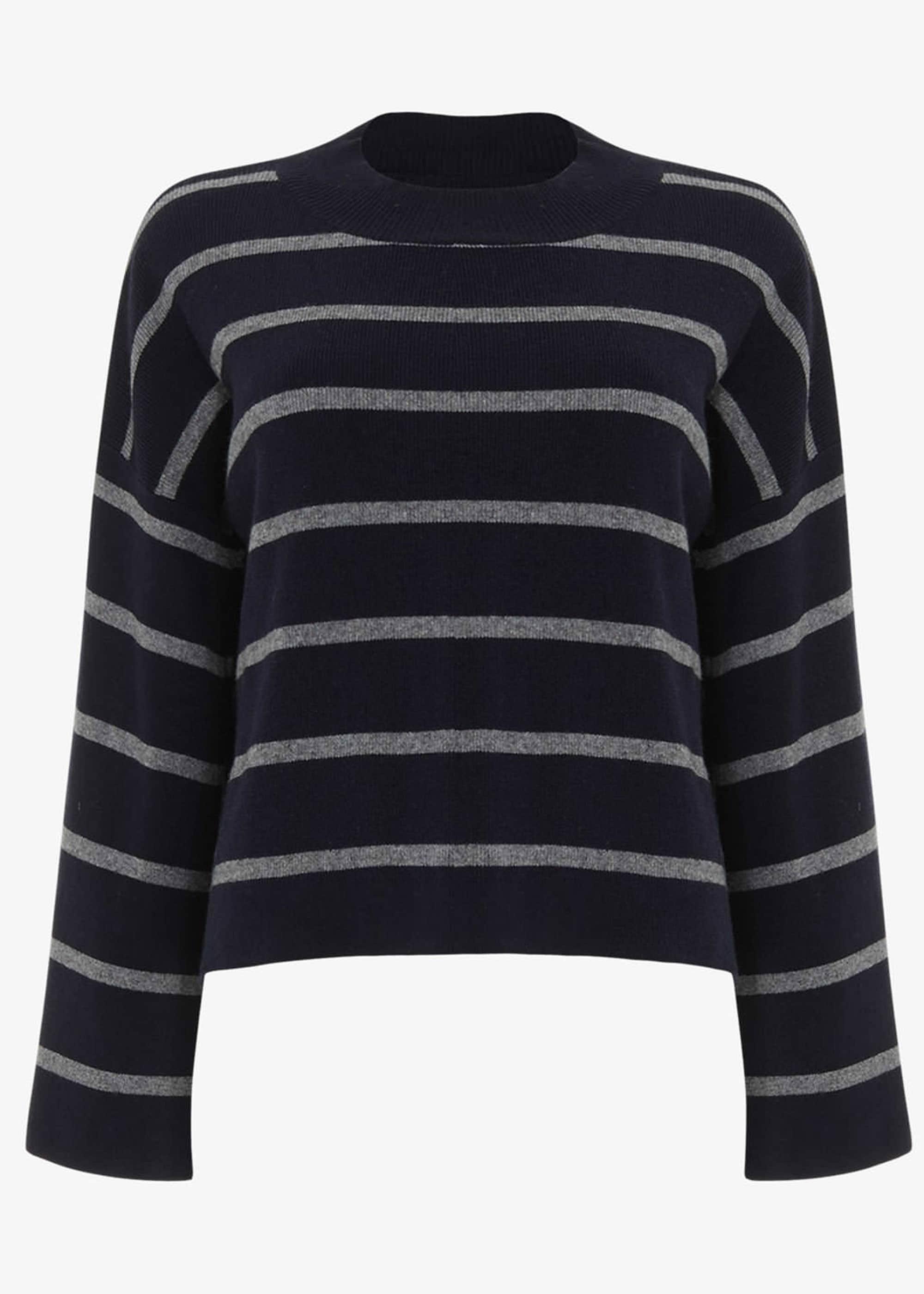 Francina Stripe Flared Sleeve Knitted Jumper