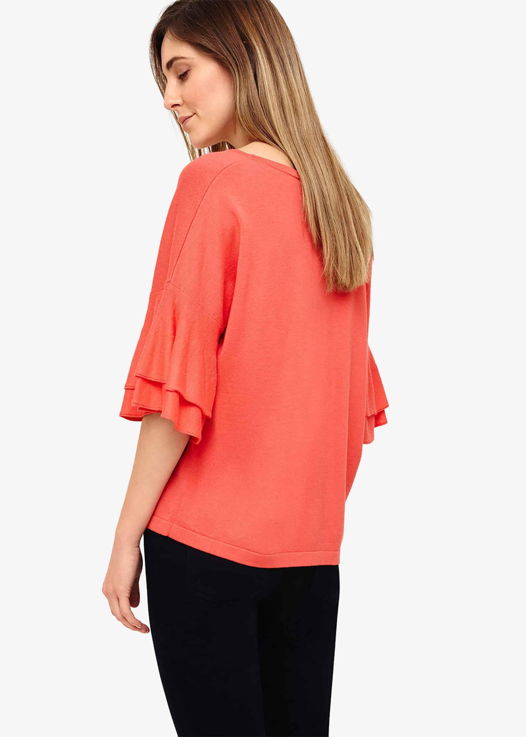 Daisi Double Frill Sleeve Knit Top