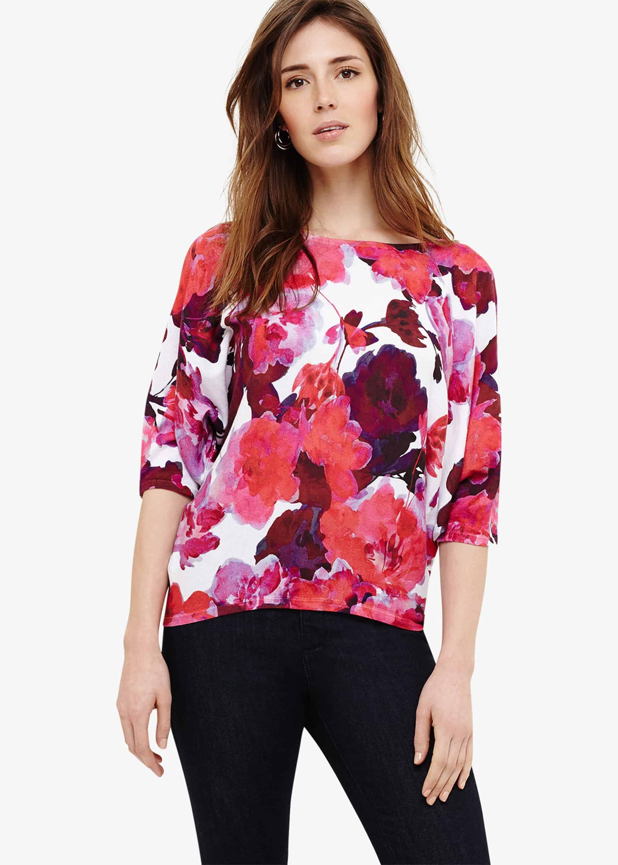 Alice Cotton Floral Print Knit Top