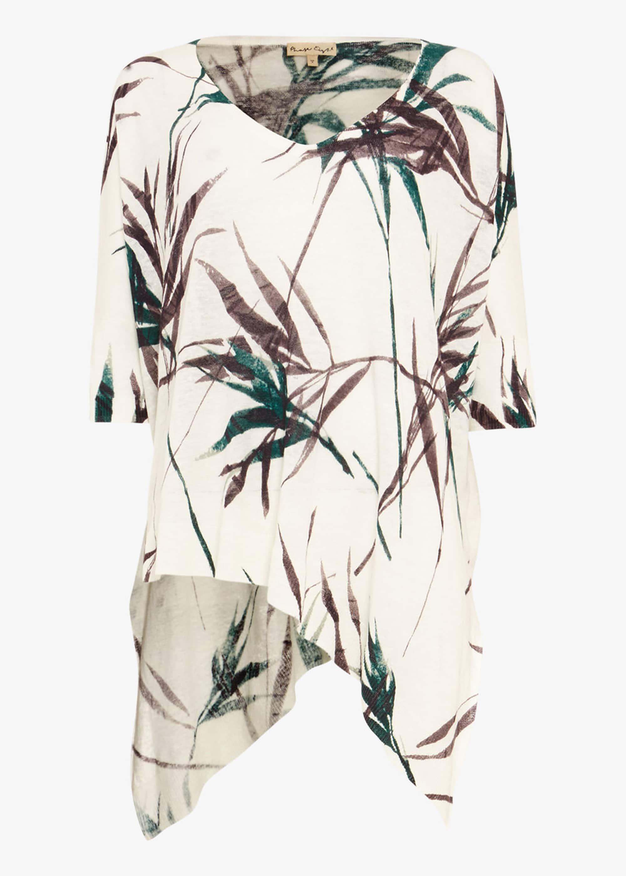Bora Linen Bamboo Print Knit Top