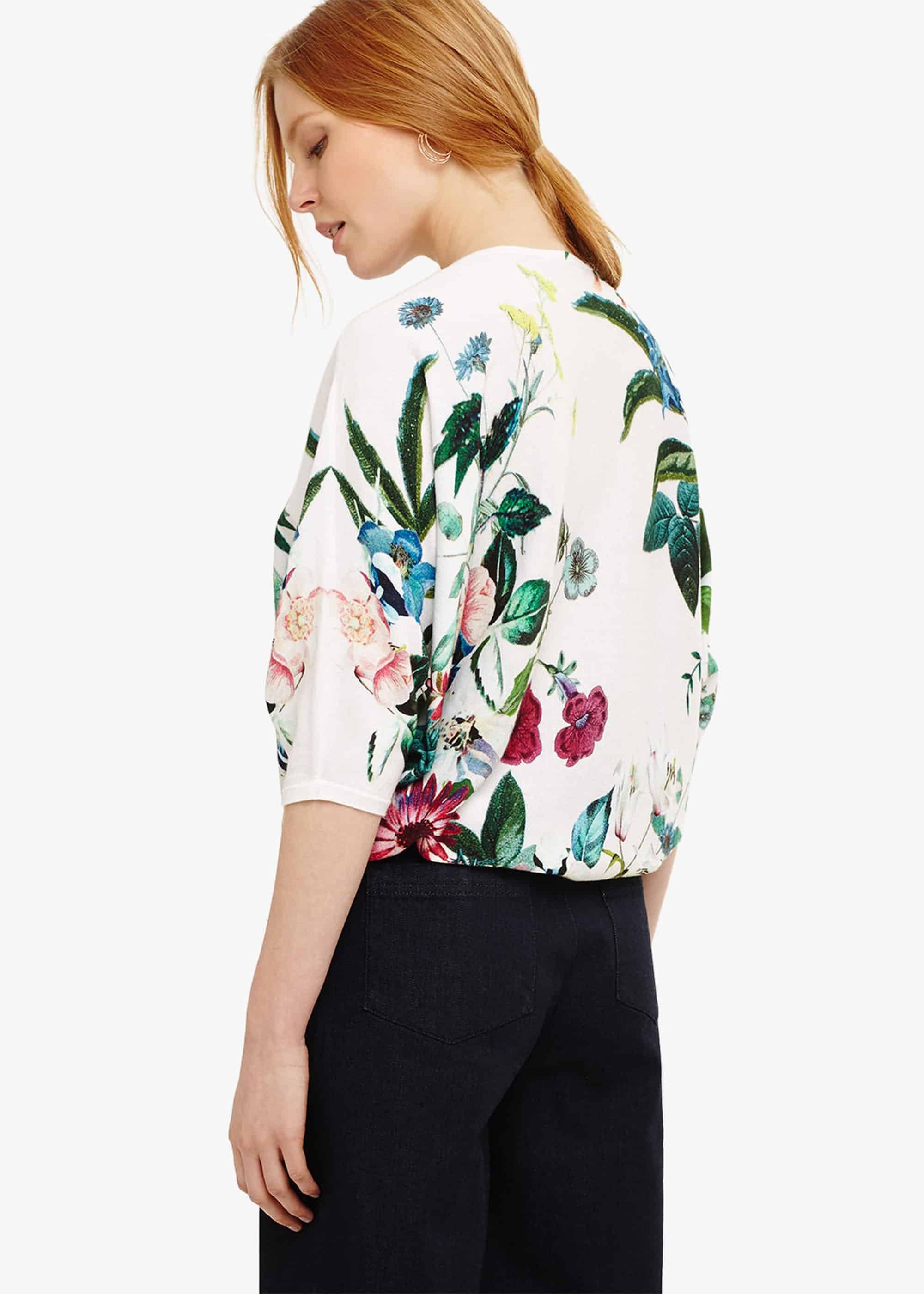 Bronte Cotton Botanical Print Knit Top