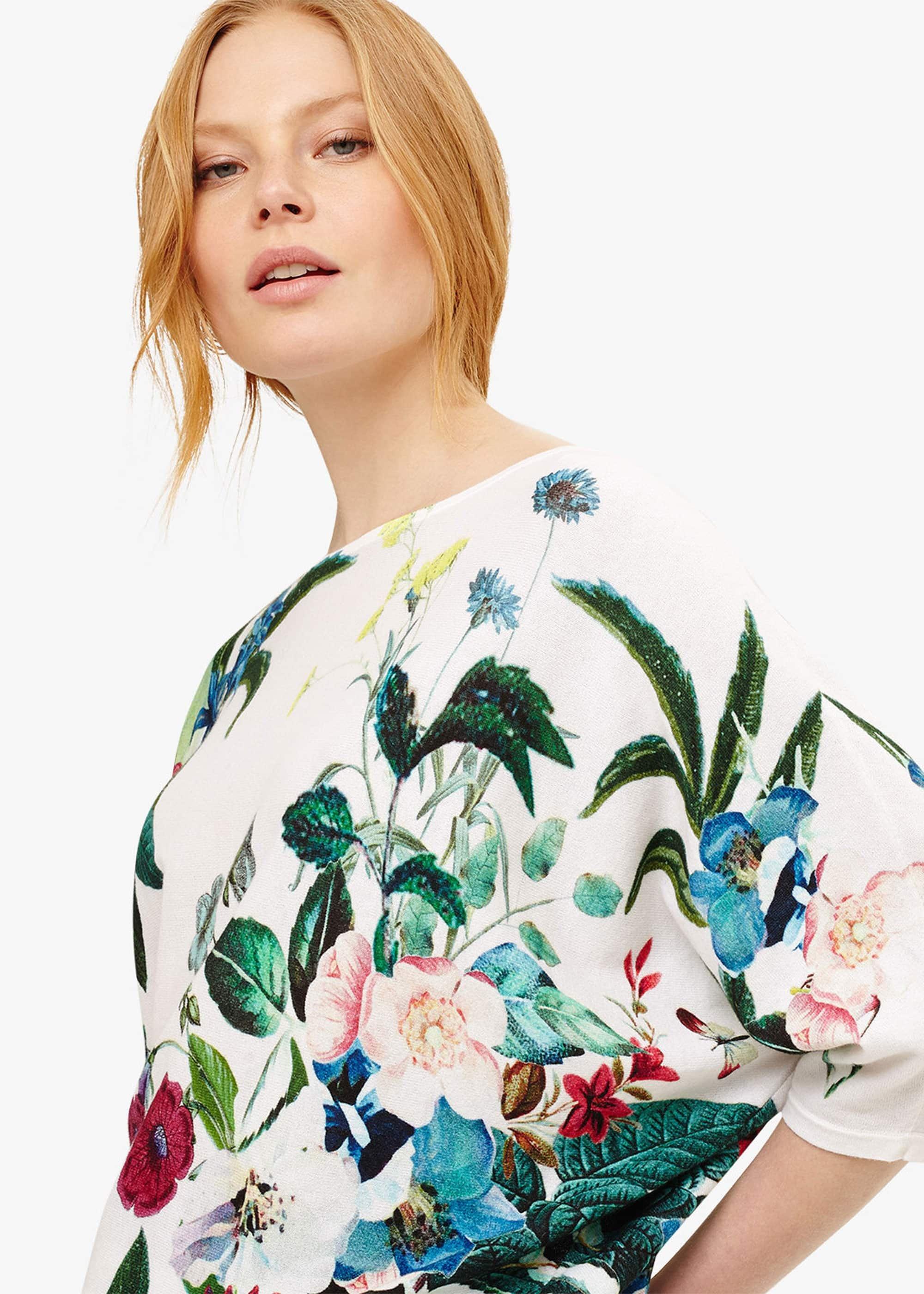 Bronte Cotton Botanical Print Knit Top