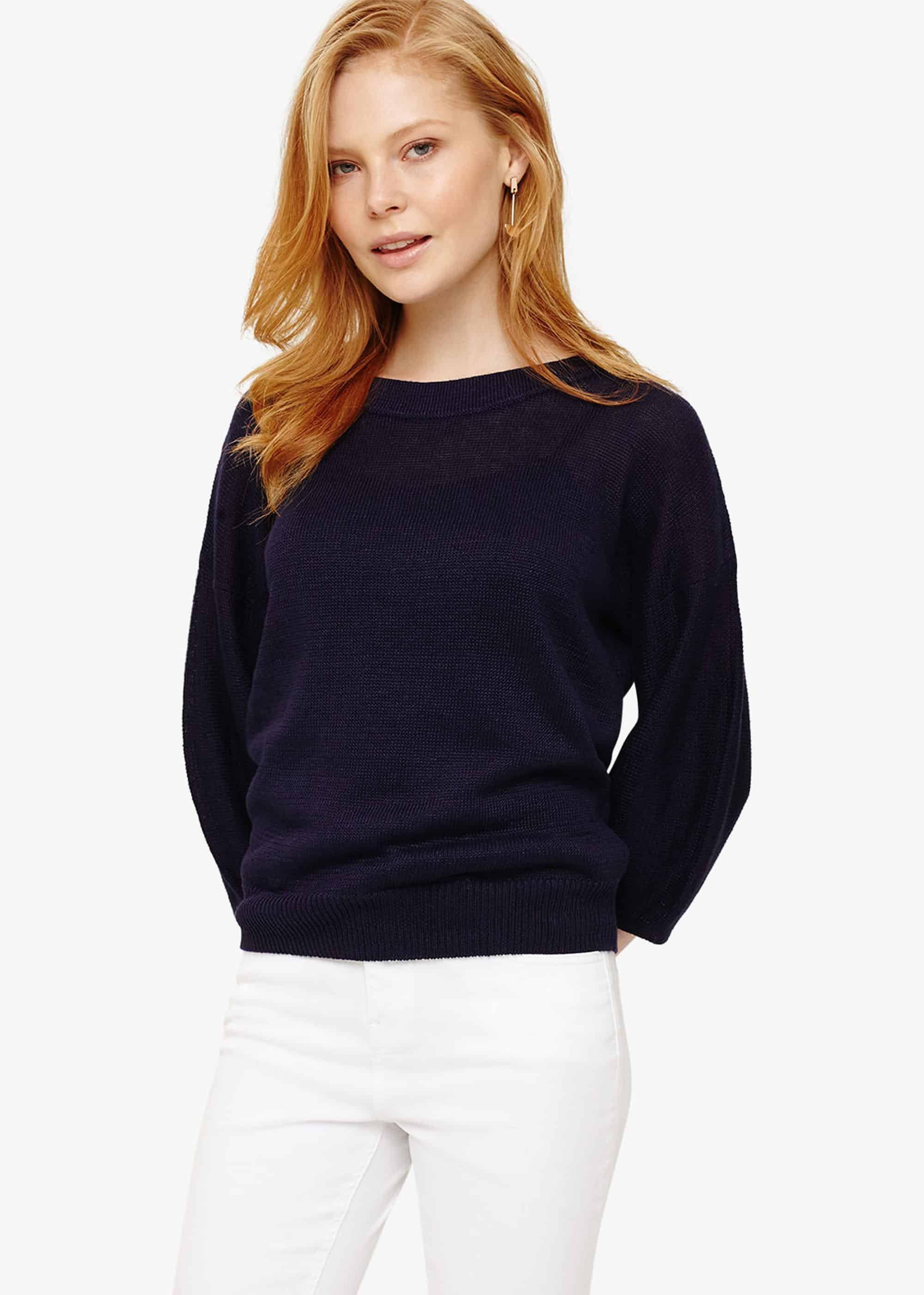 Bailee Linen Balloon Sleeve Knit Top