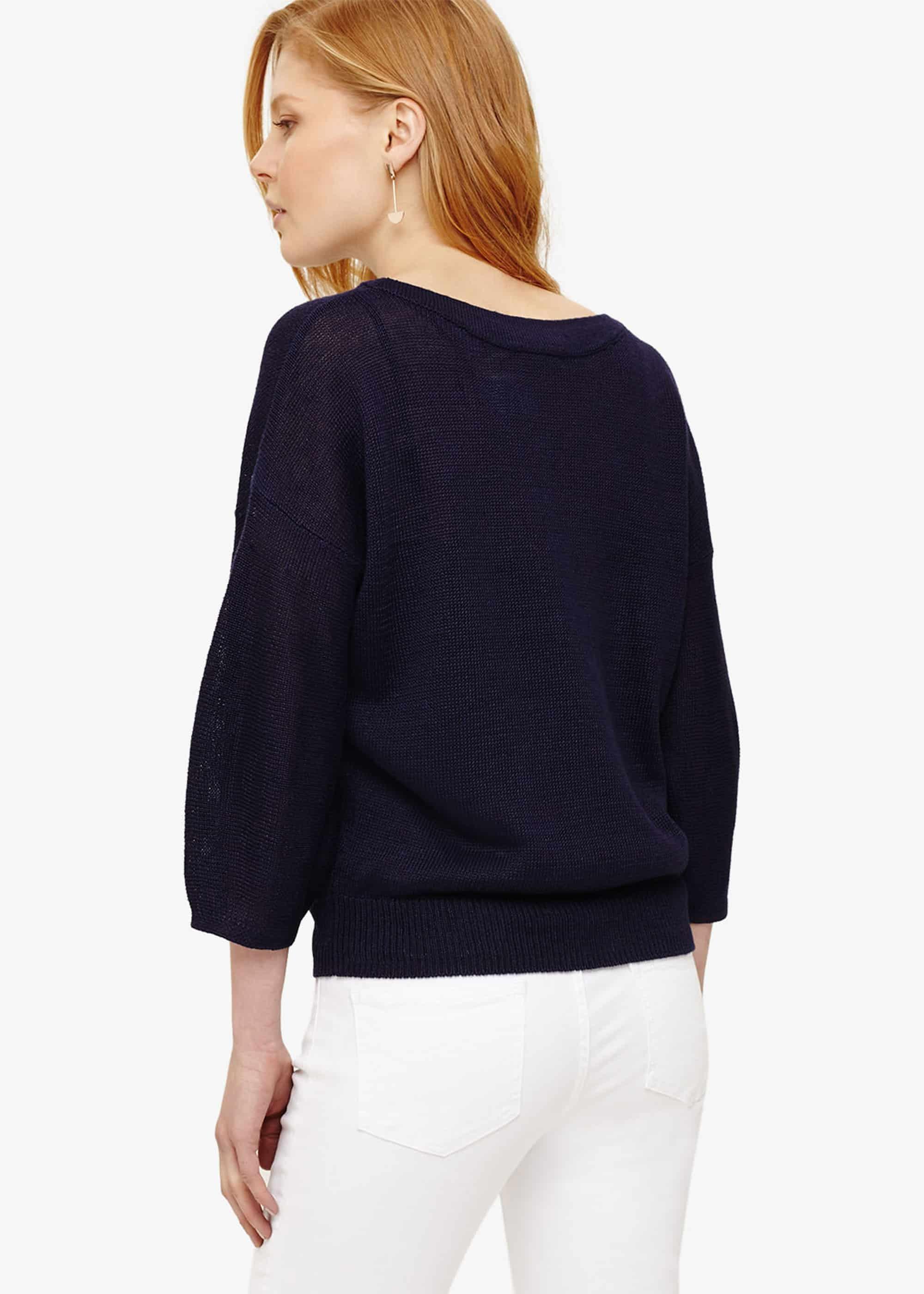 Bailee Linen Balloon Sleeve Knit Top
