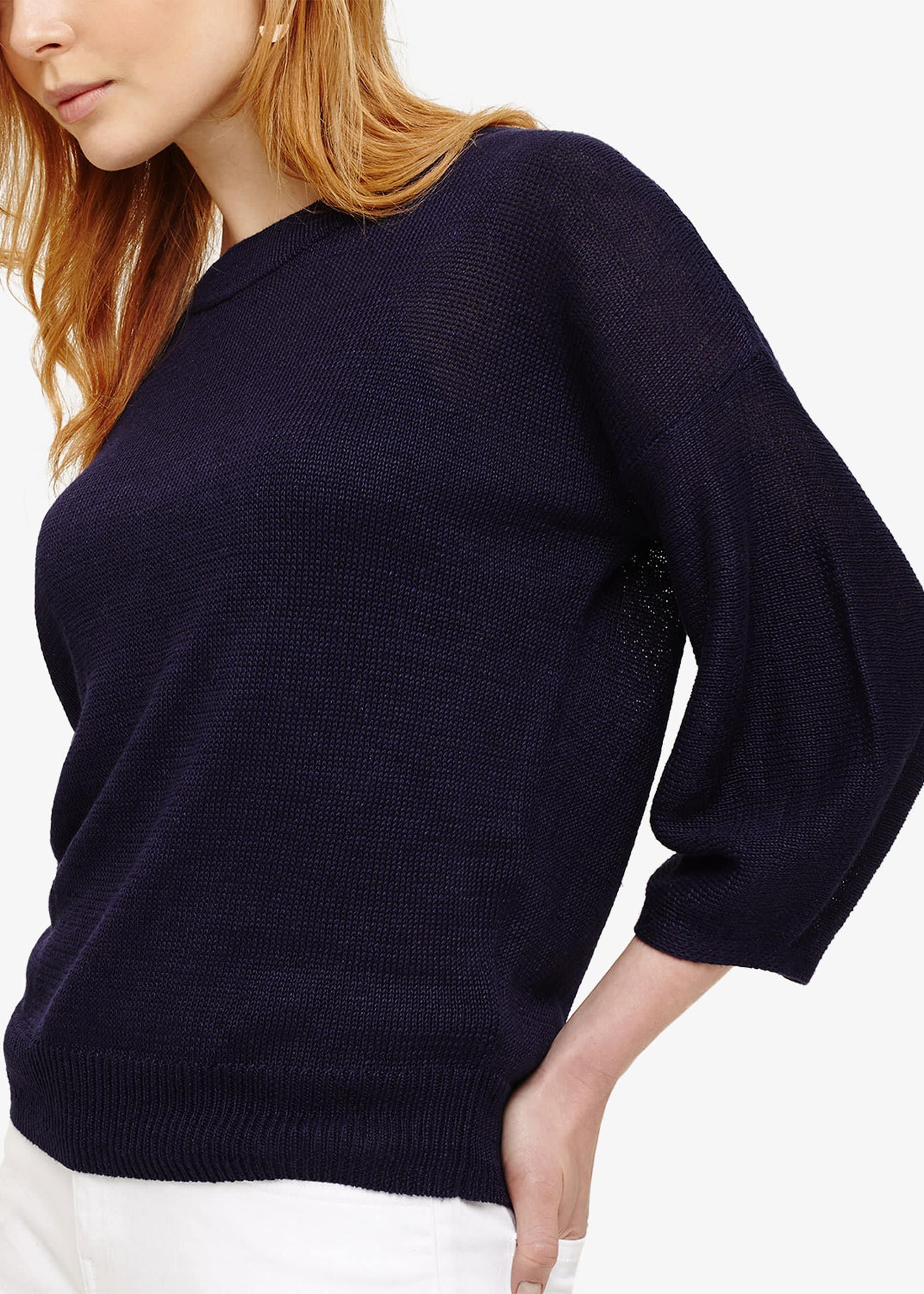 Bailee Linen Balloon Sleeve Knit Top