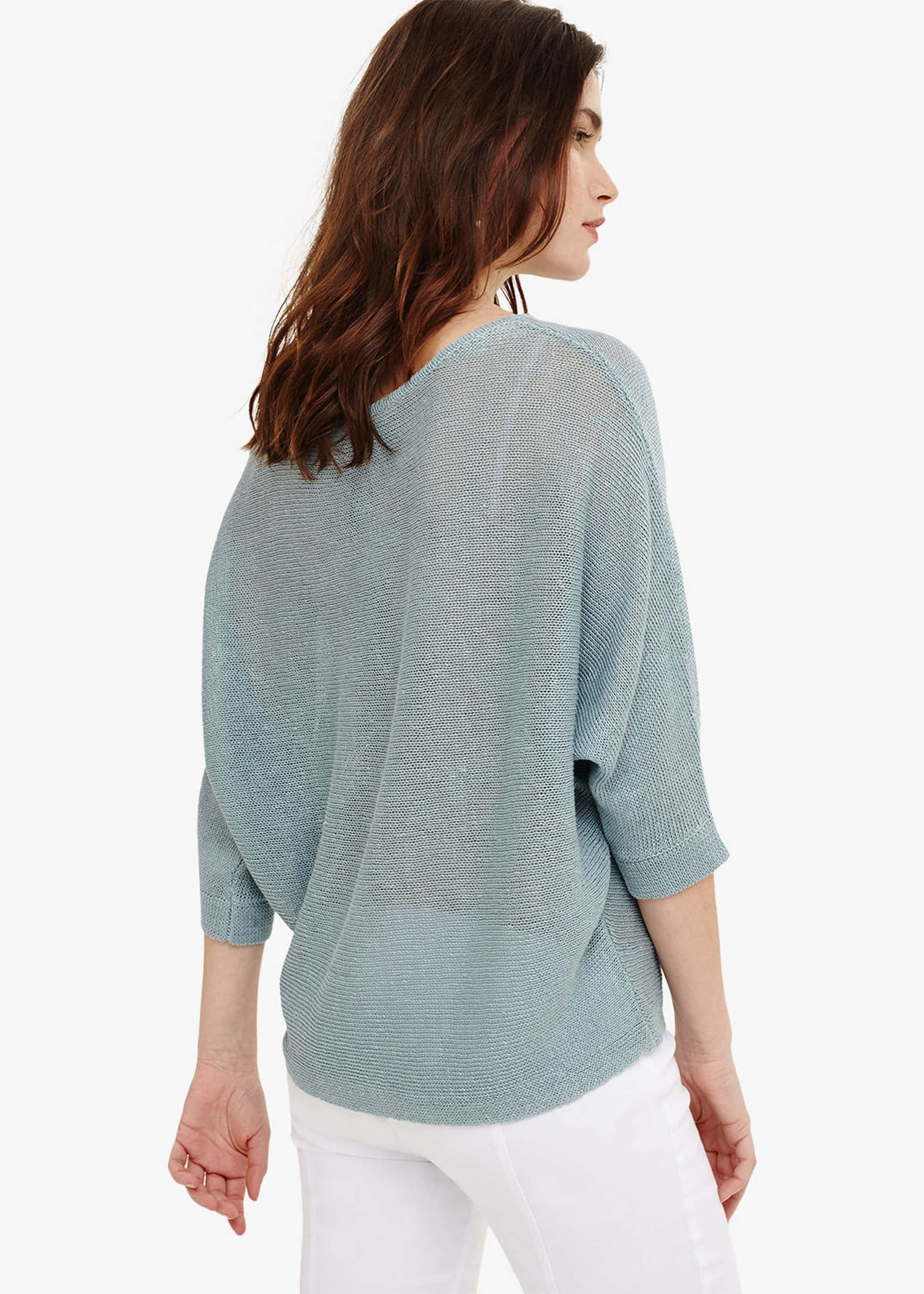 Delmi Linen Batwing Knit Top