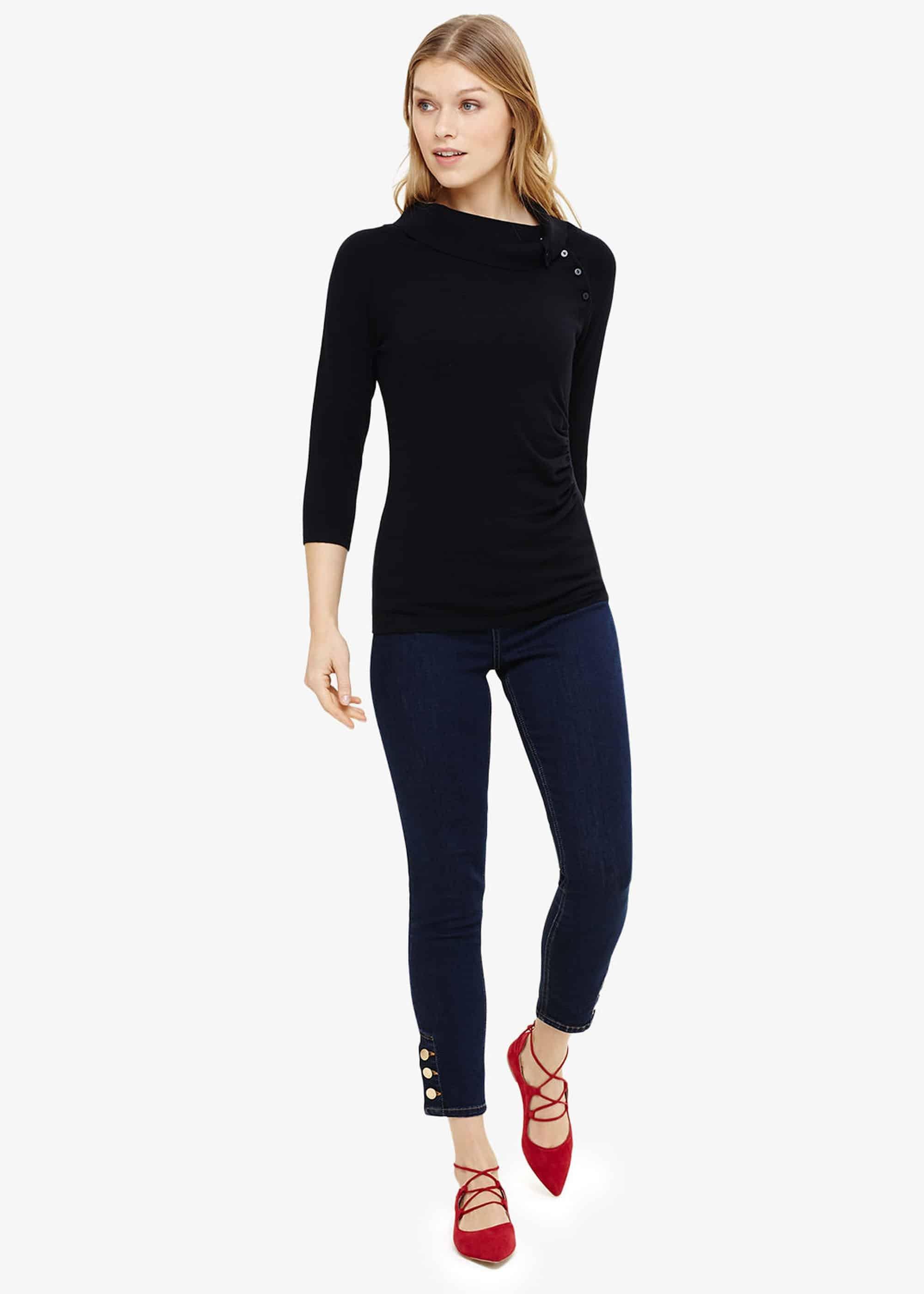Shaniya Split Neck Knit Top