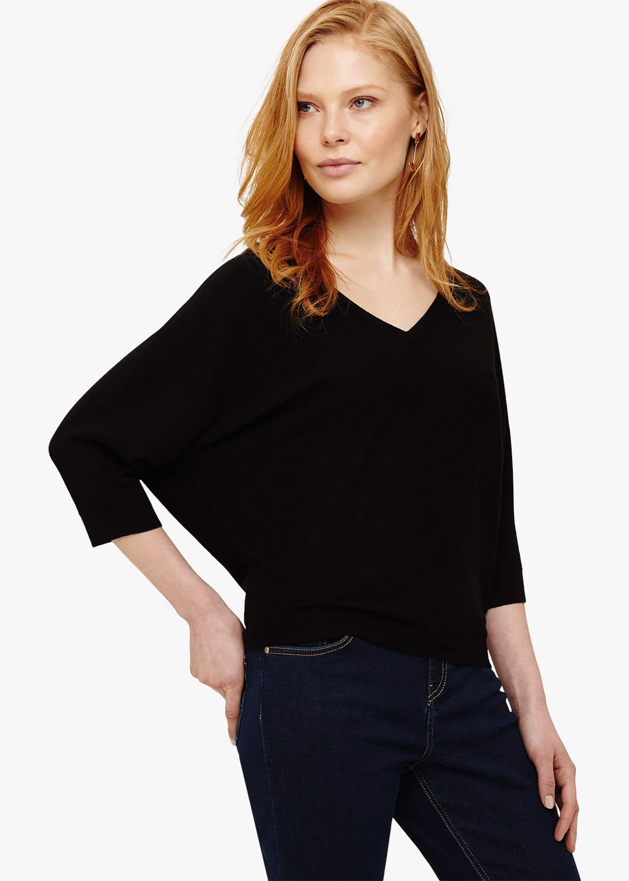 Cristine V Neck Batwing Knit Top