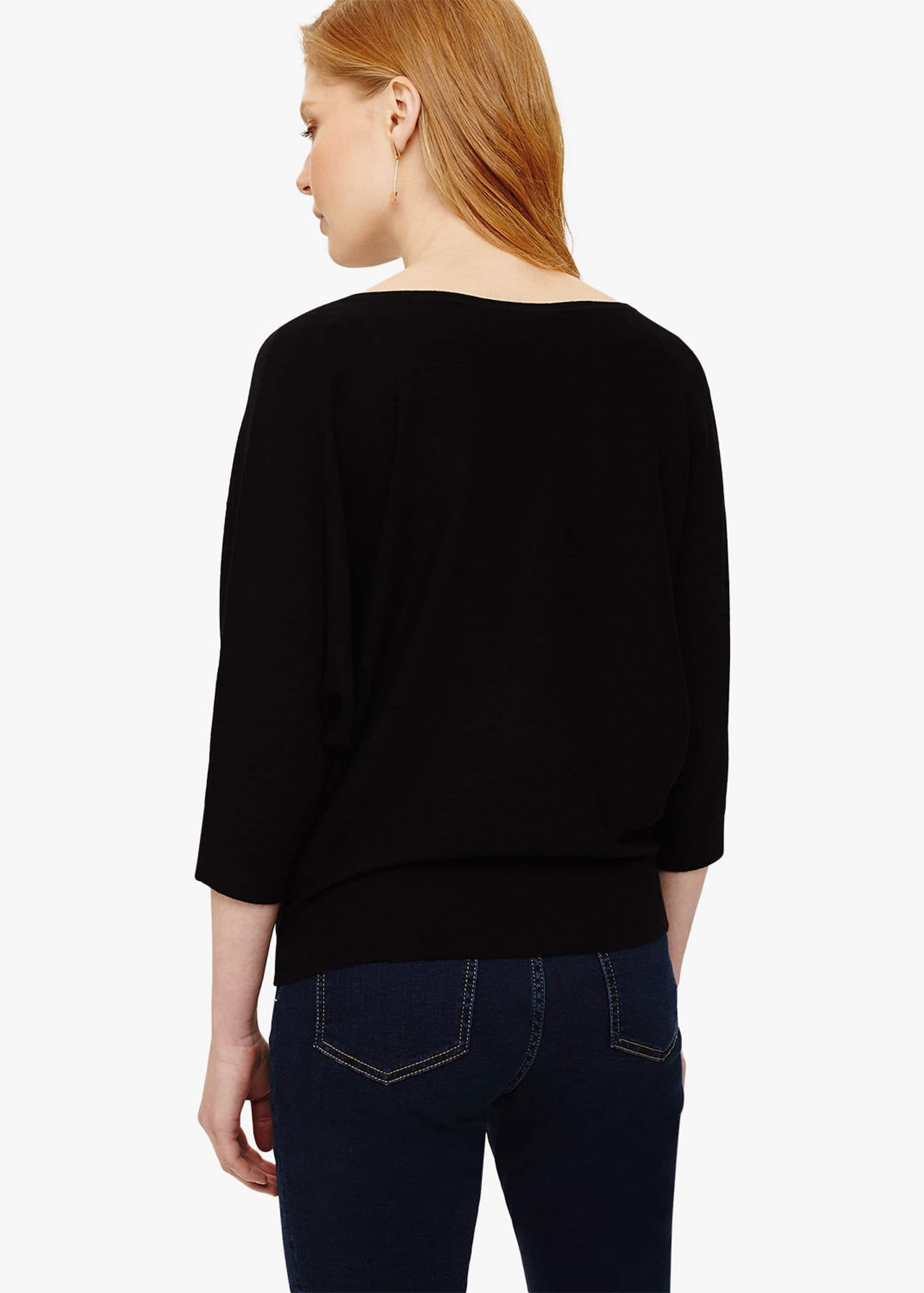 Cristine V Neck Batwing Knit Top