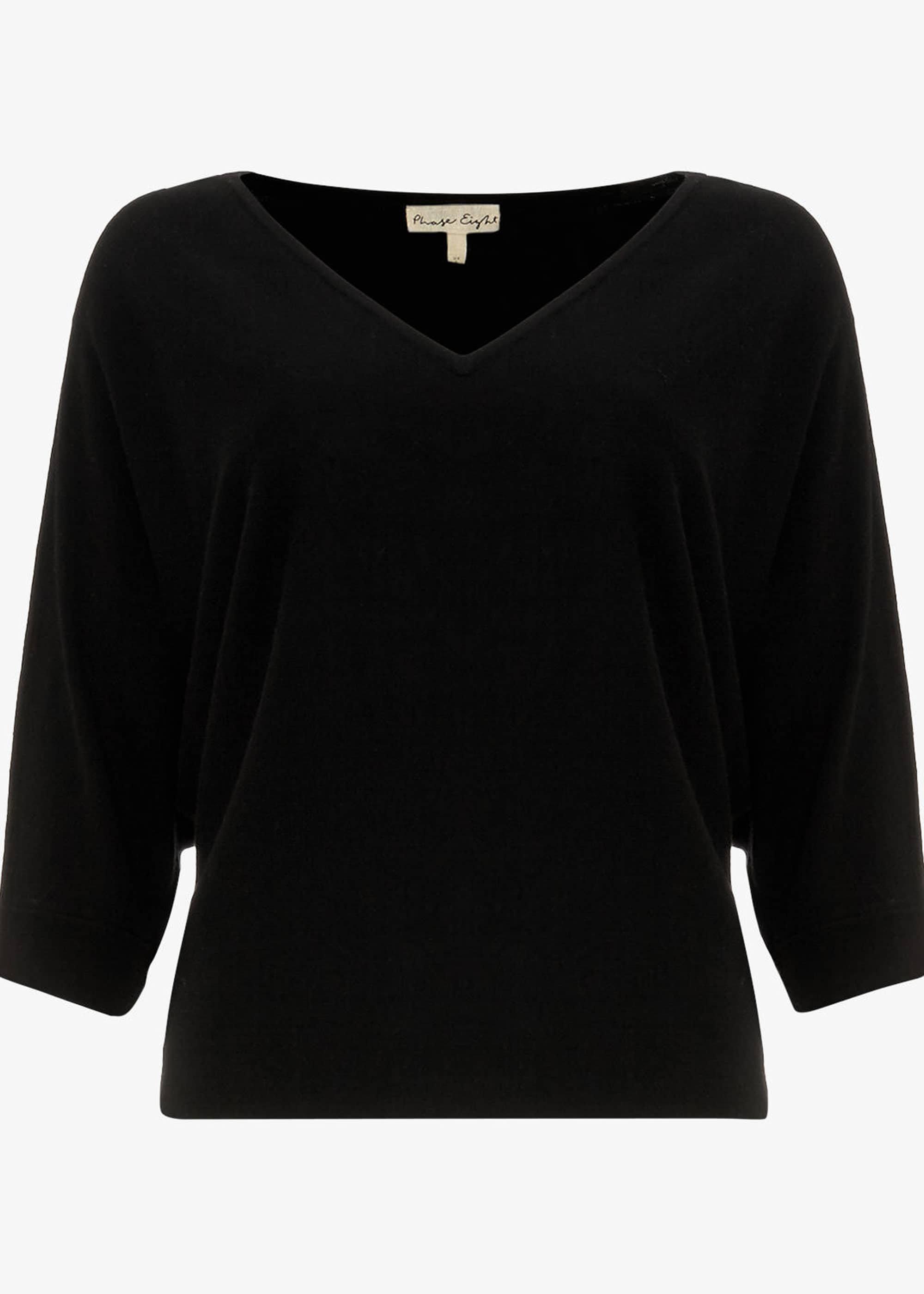 Cristine V Neck Batwing Knit Top