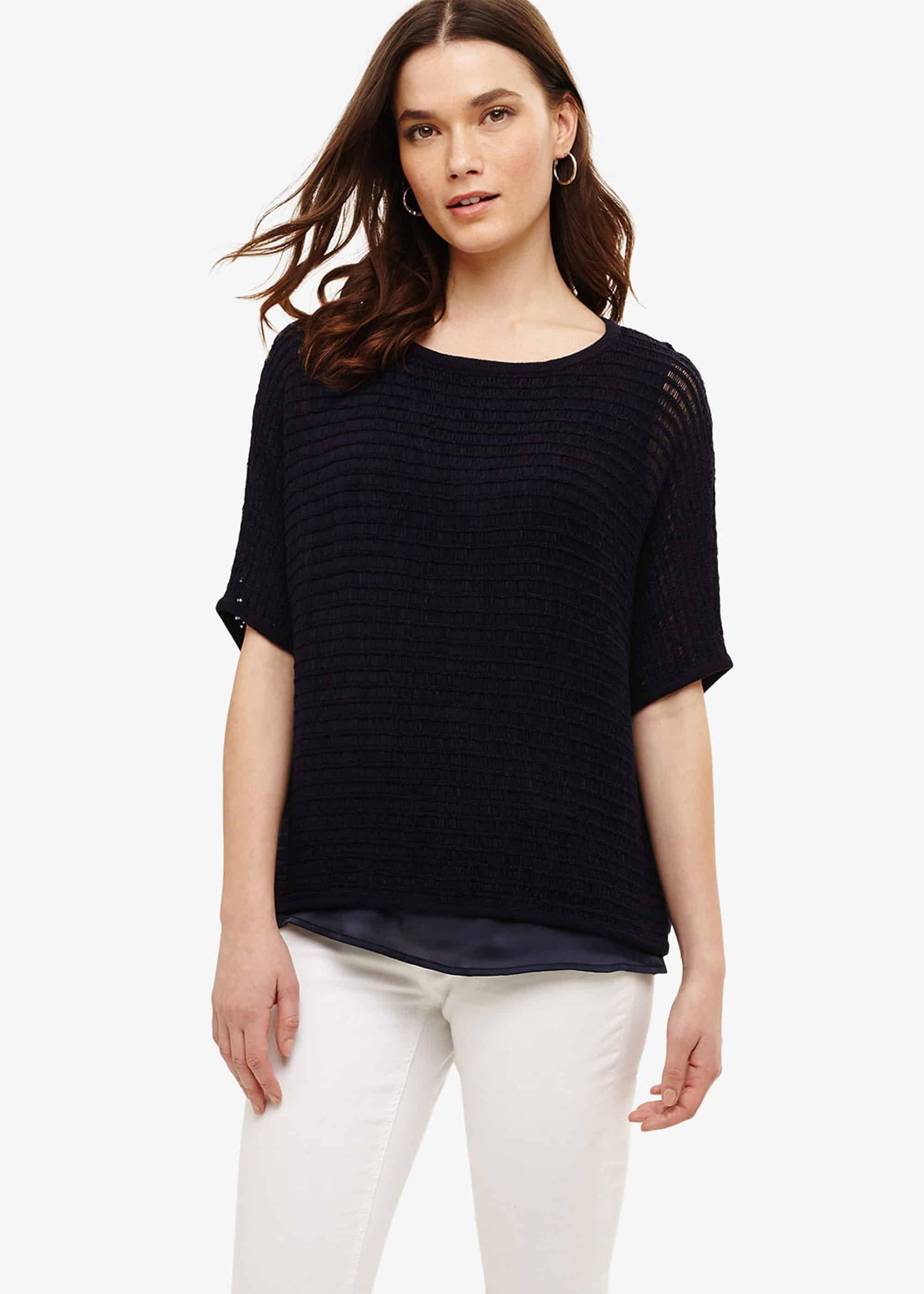 Lori Ladder Stitch Tape Knit Top
