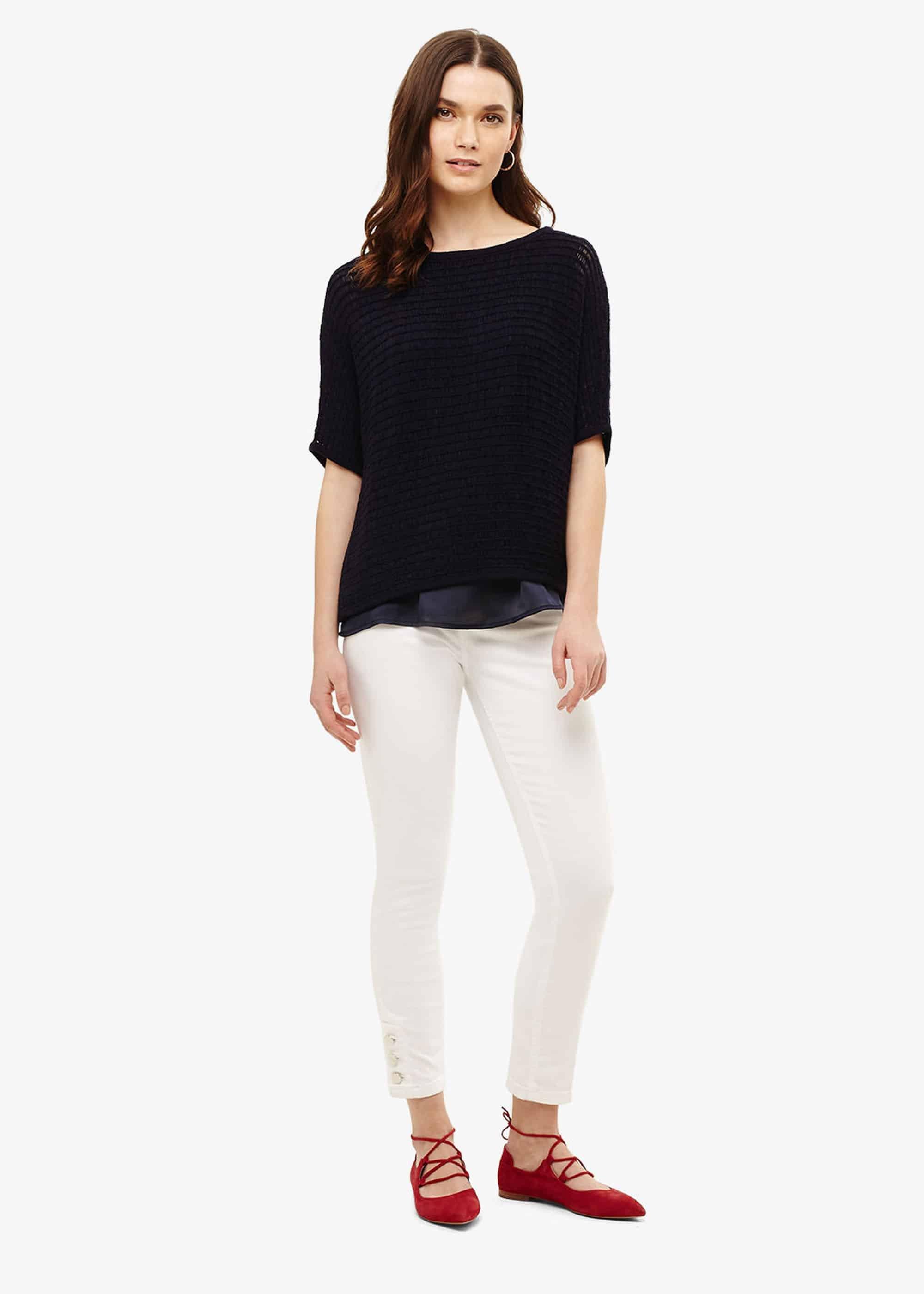Lori Ladder Stitch Tape Knit Top
