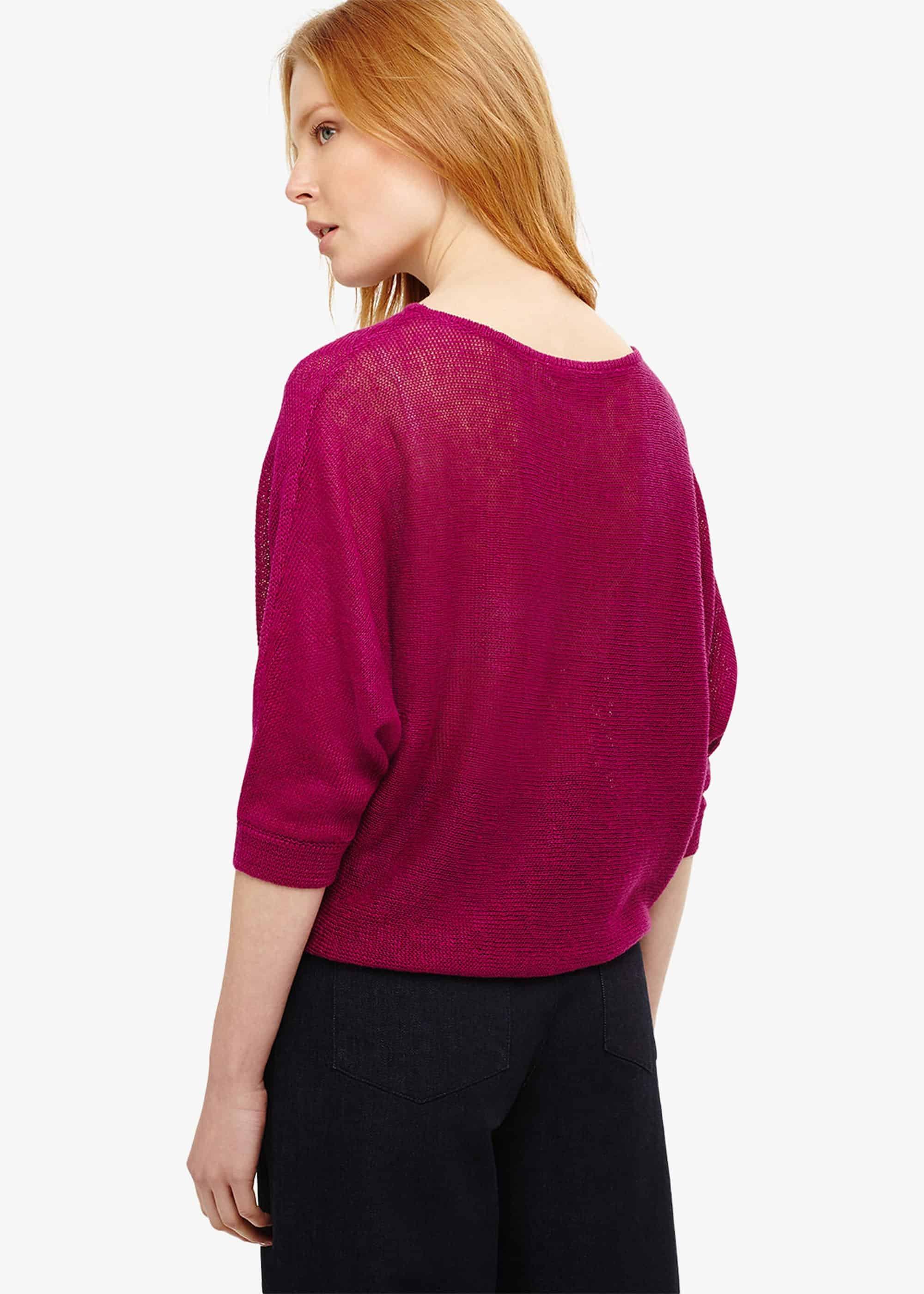 Delmi Linen Batwing Knit Top