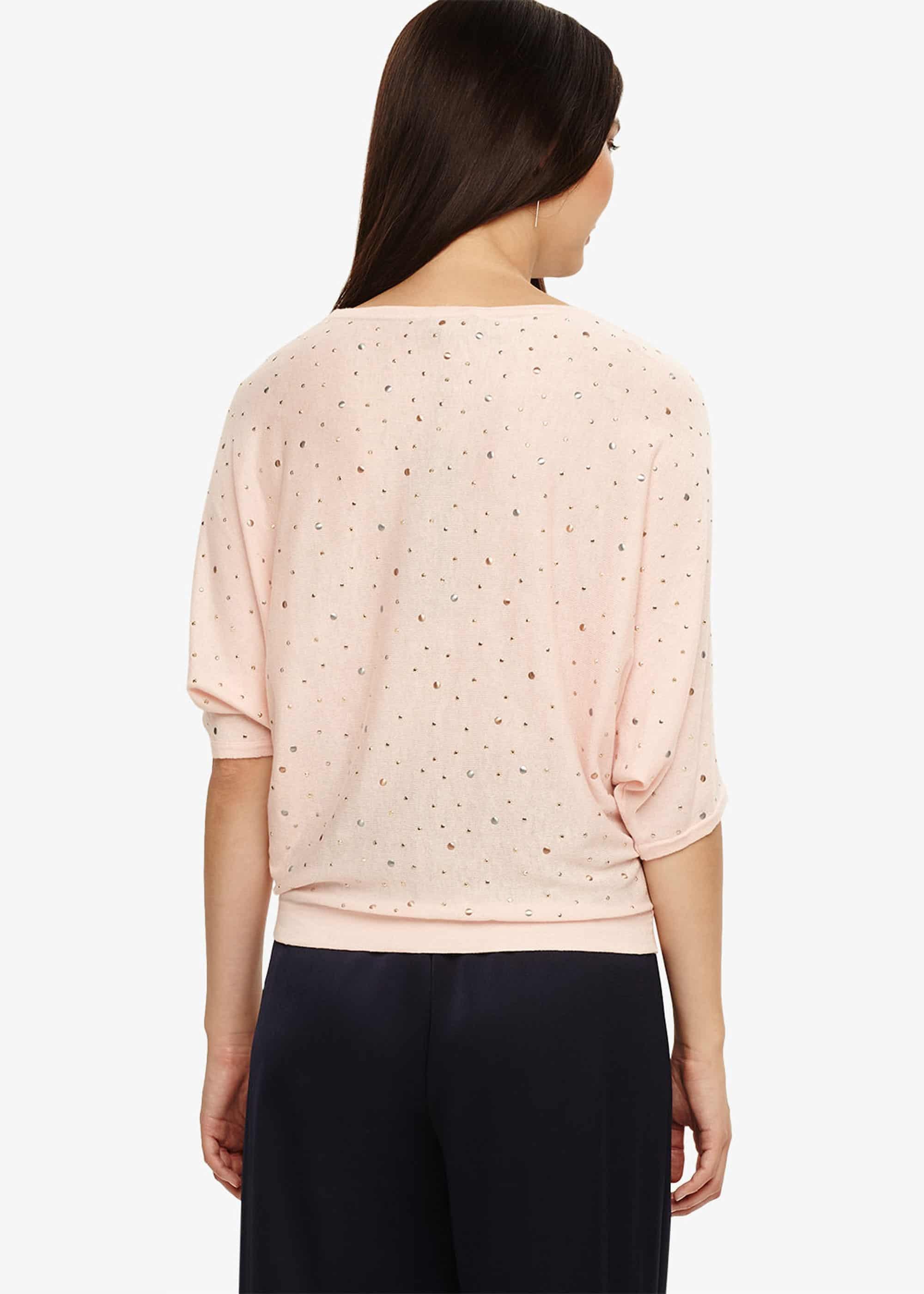 Cristine Scattered Stud Knitted Top