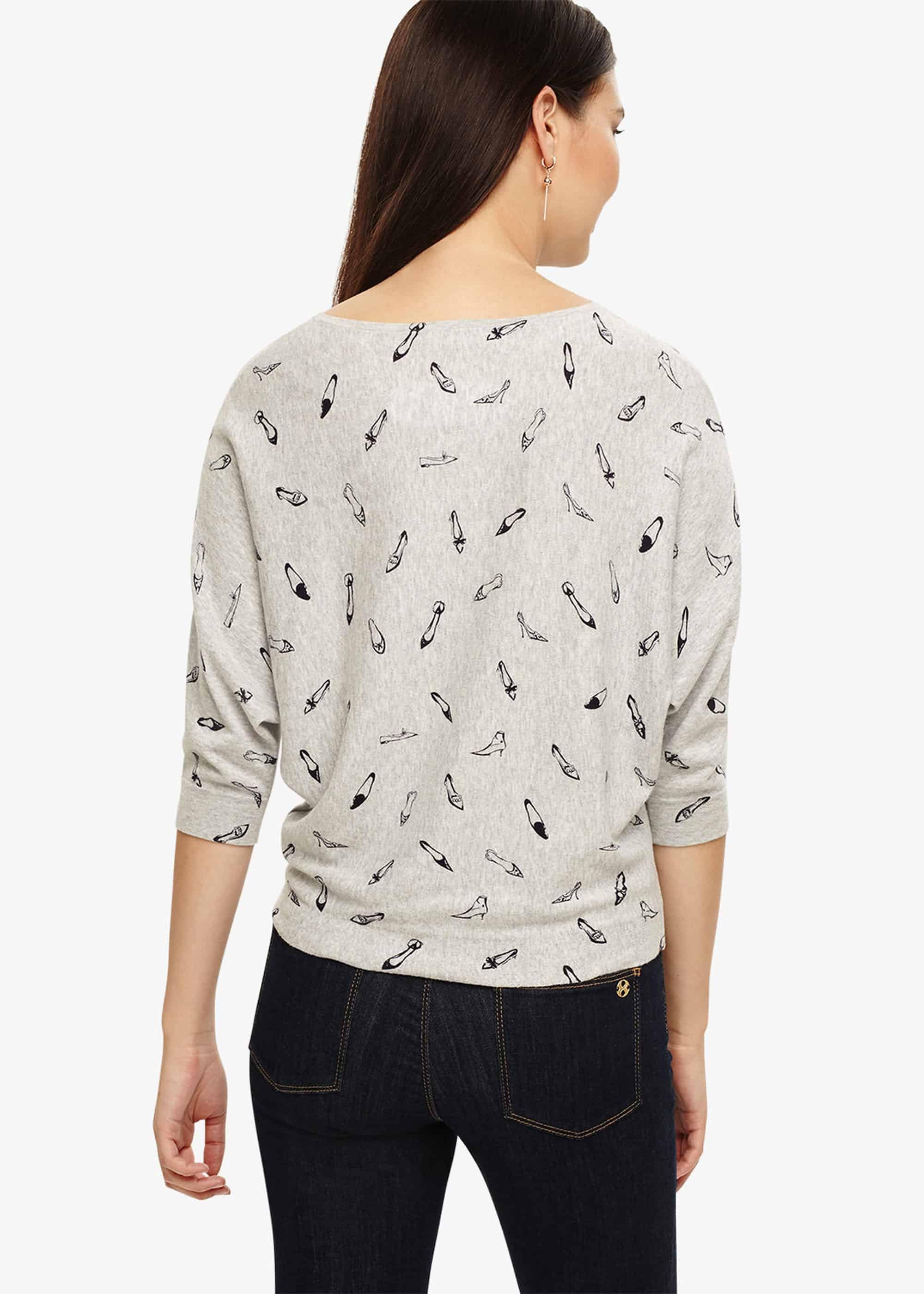 Christa Shoe Print Knitted Top