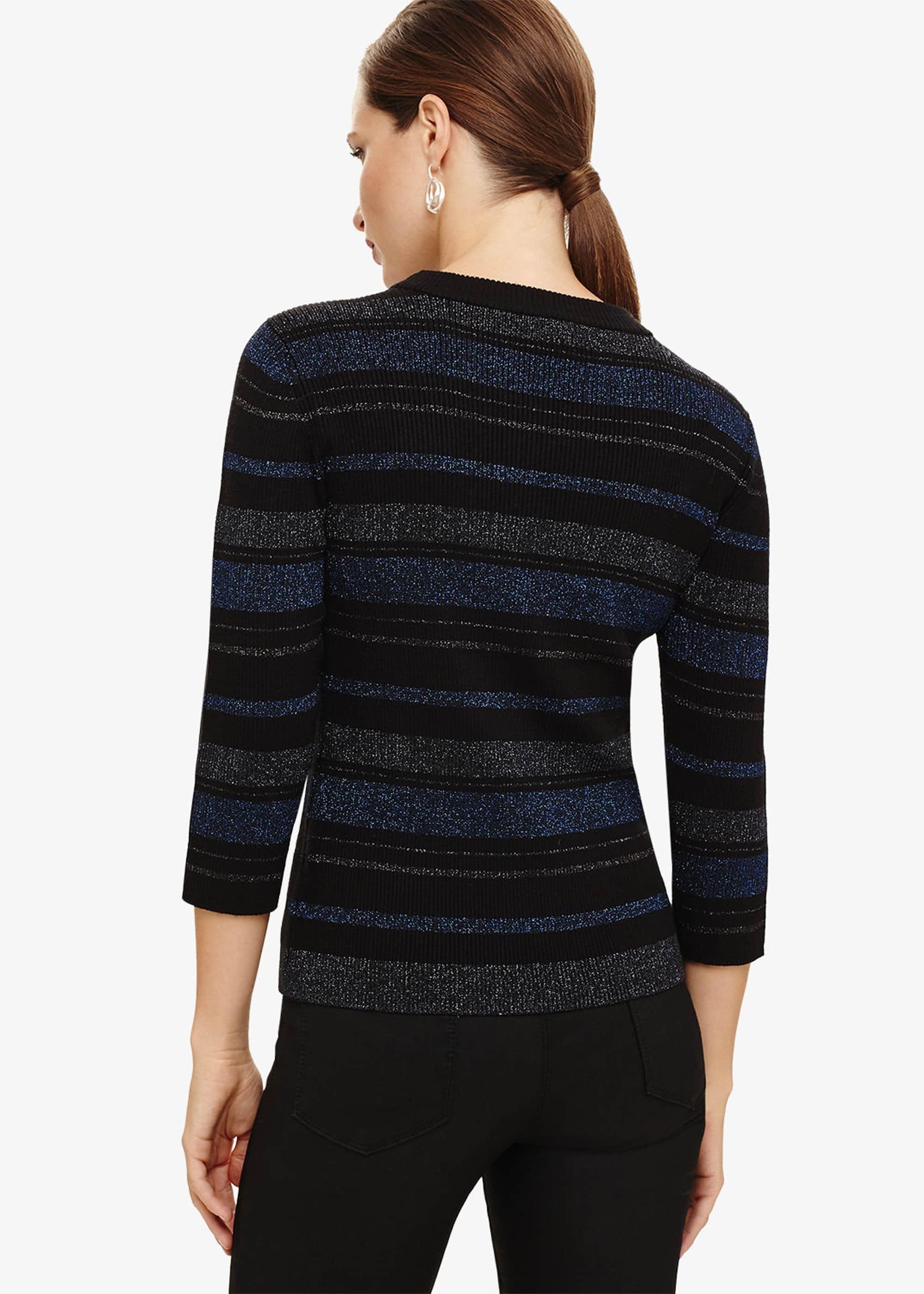 Samina Shimmer Stripe Knitted Top
