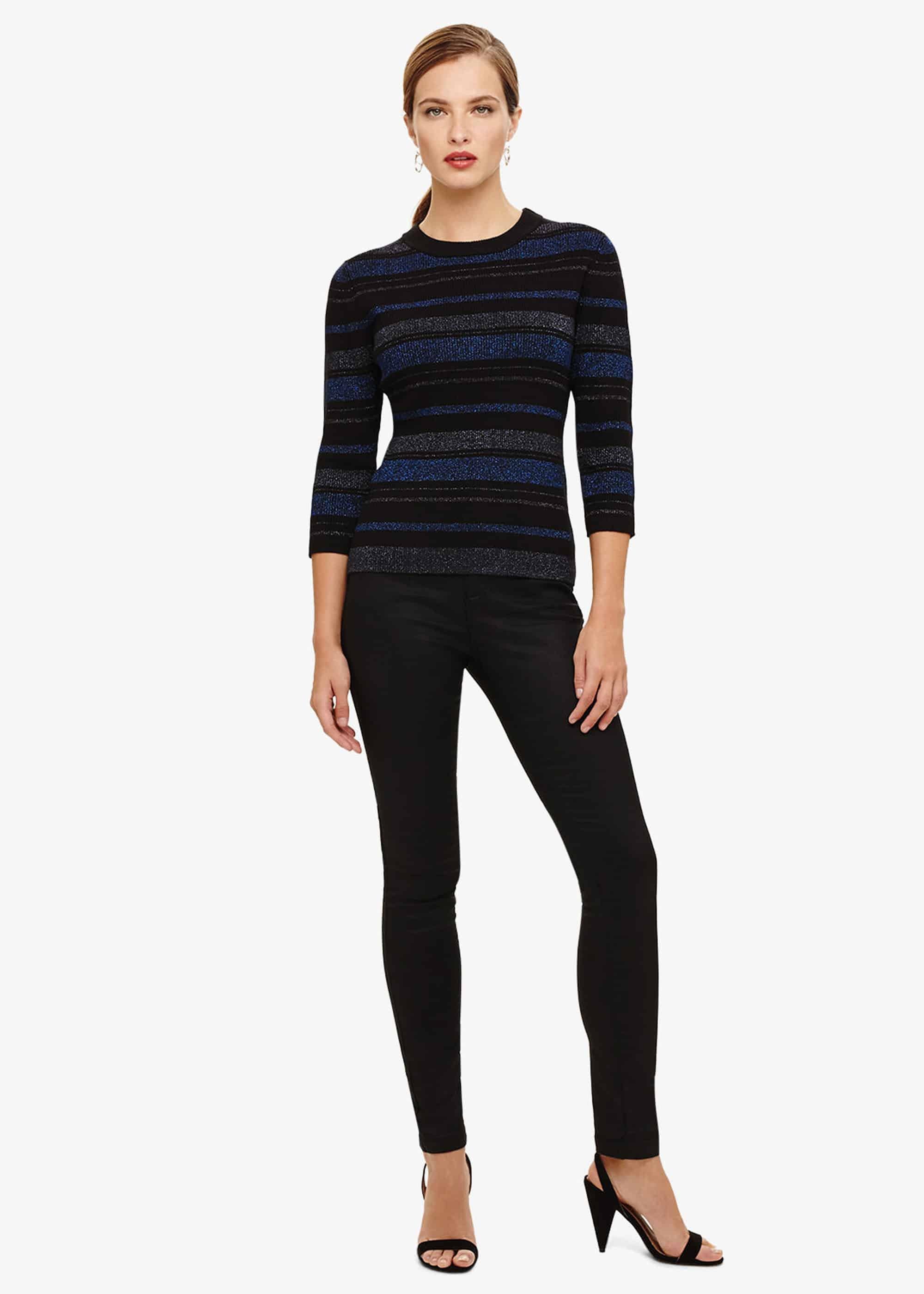 Samina Shimmer Stripe Knitted Top
