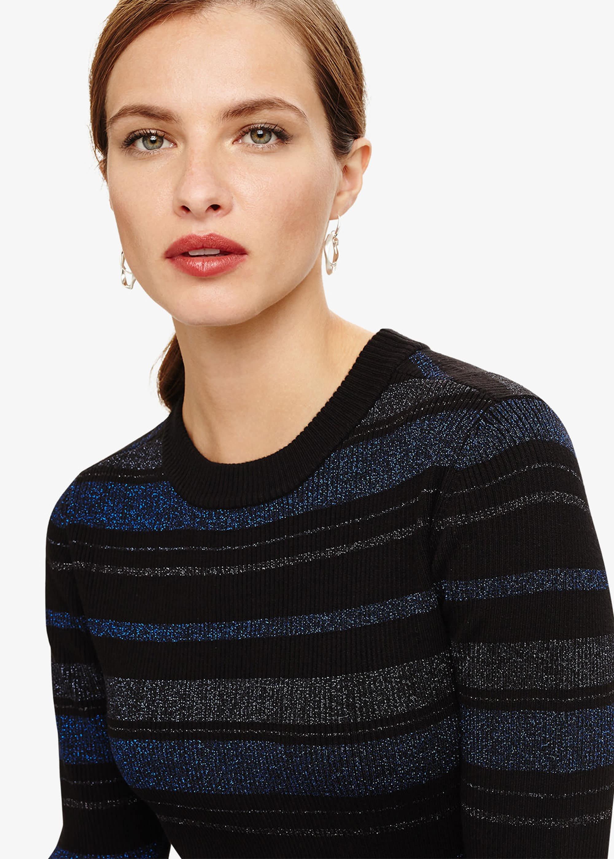 Samina Shimmer Stripe Knitted Top