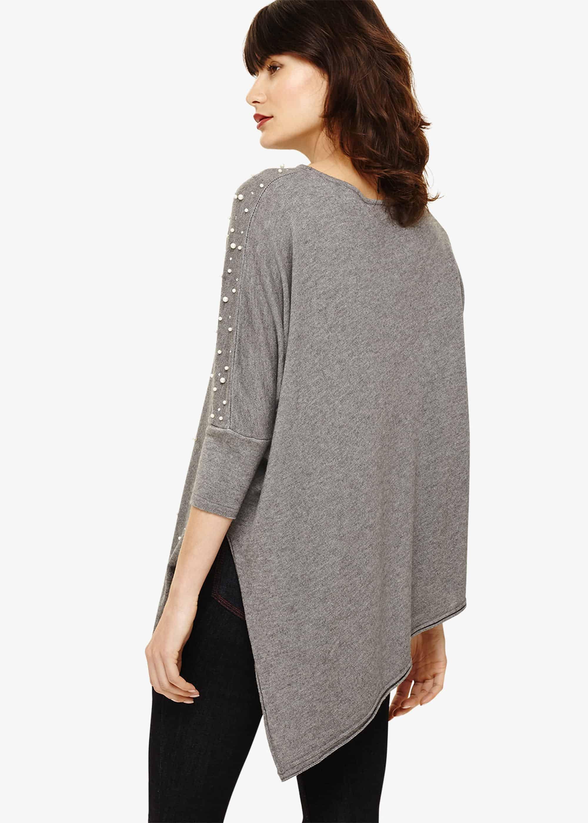 Patricia Faux Pearl Asymmetric Knitted Jumper