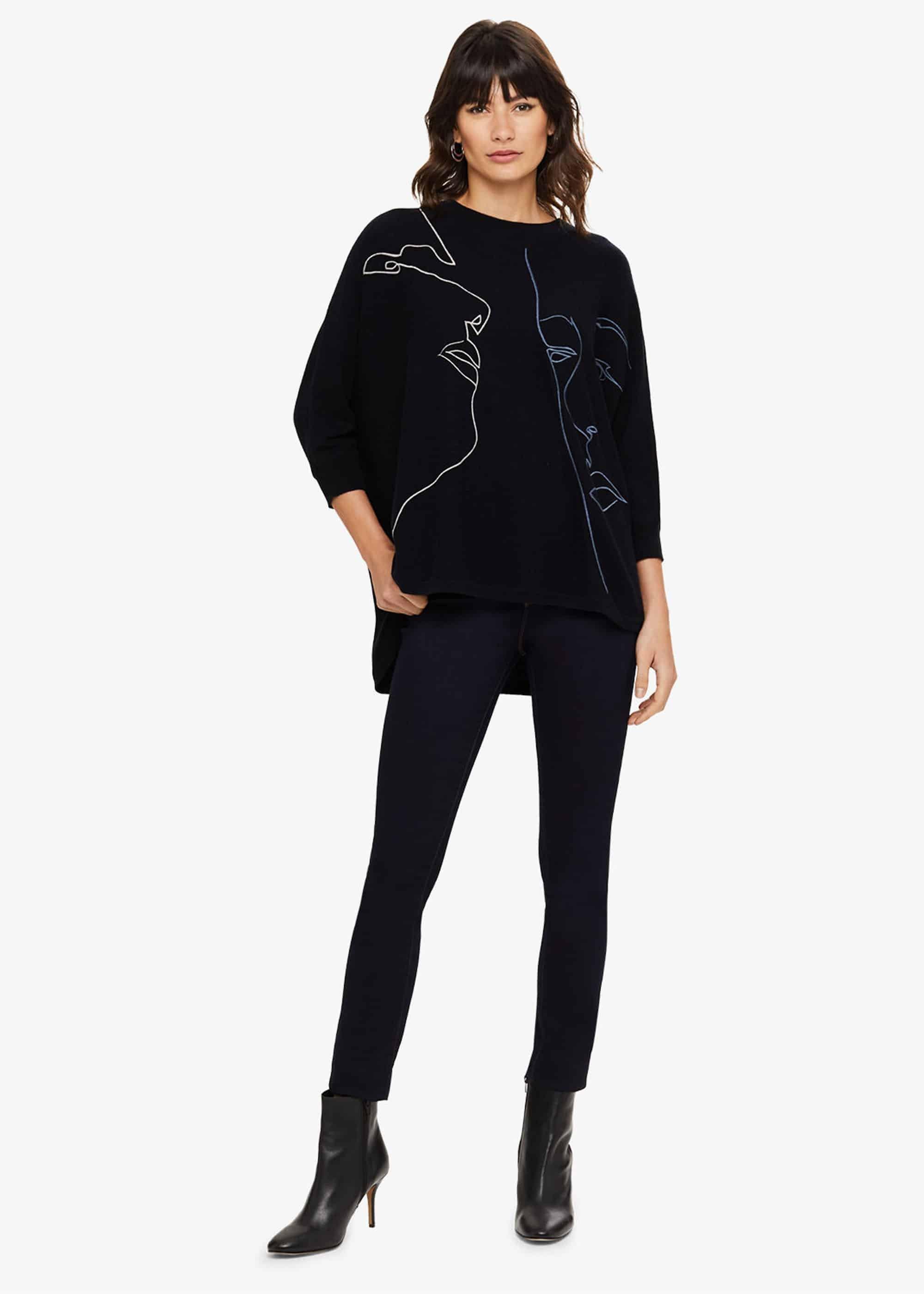 Farin Embroidered Oversized Jumper