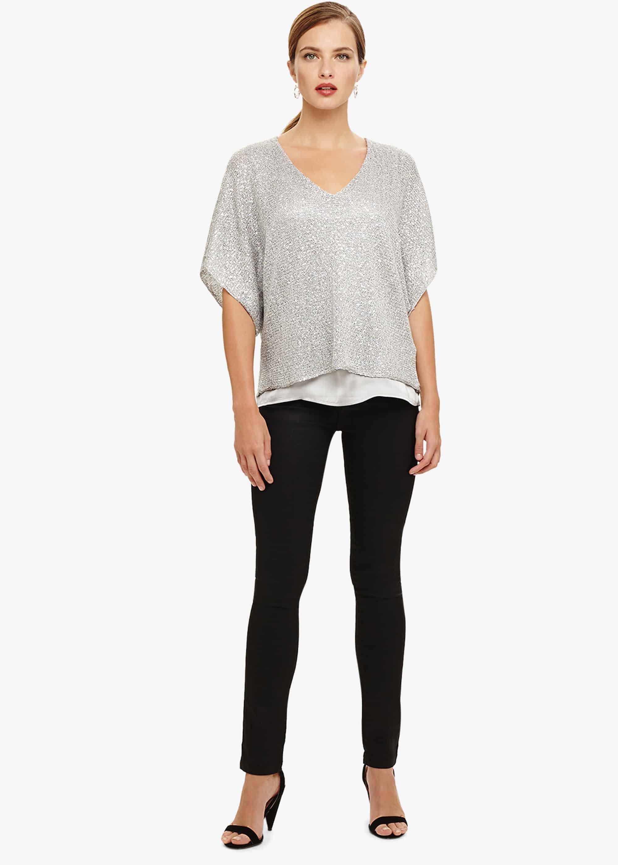 Antonella Hologram Sequin Knitted Top
