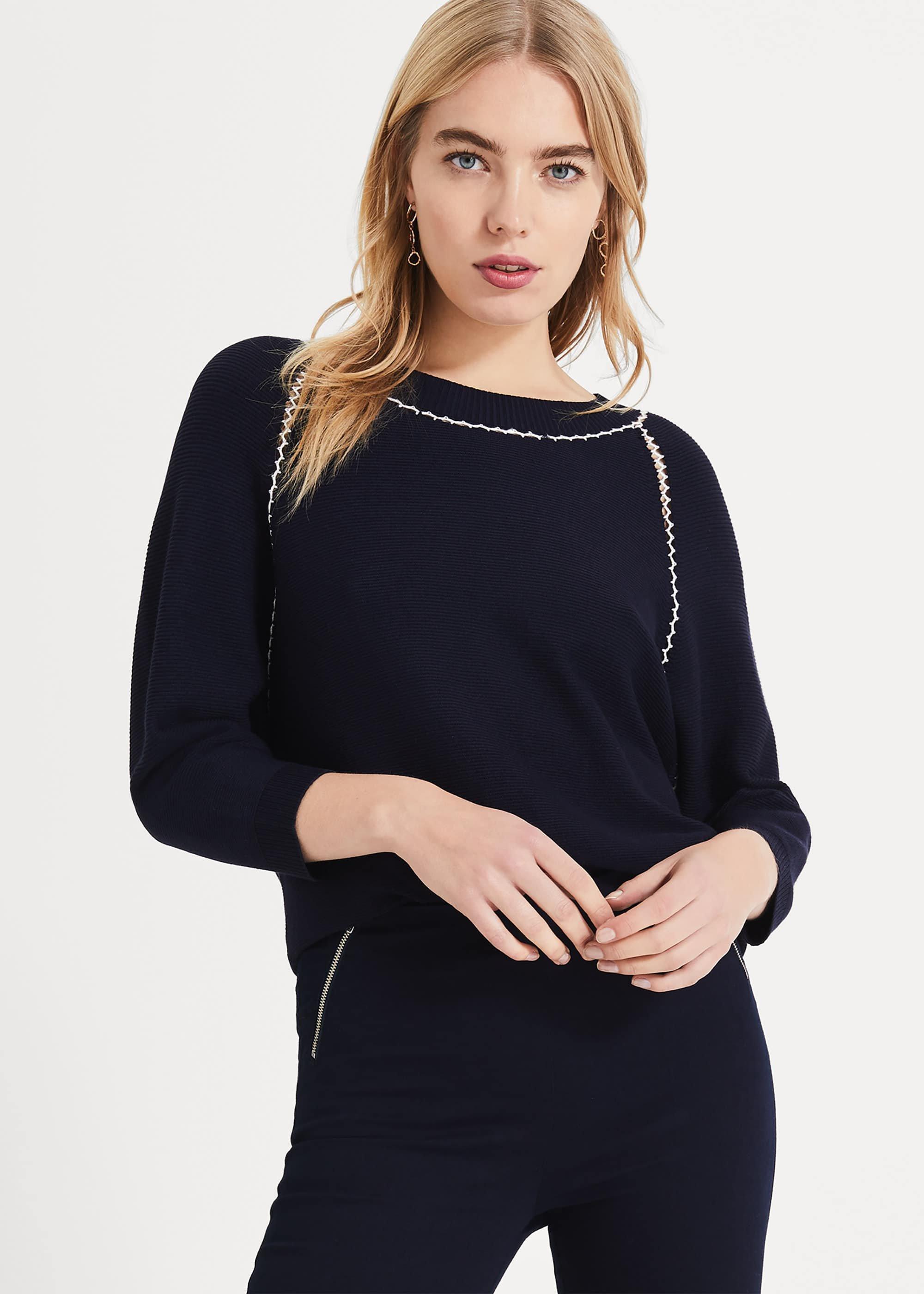 Caroline Contrast Stitch Top