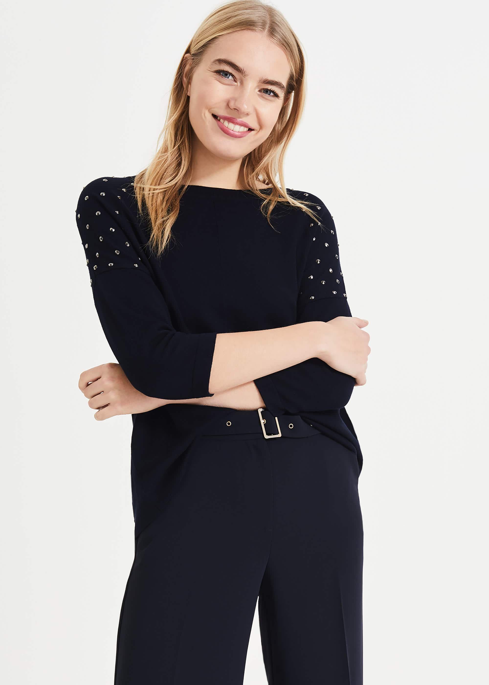 Sarah Stud Shoulder Knit Jumper