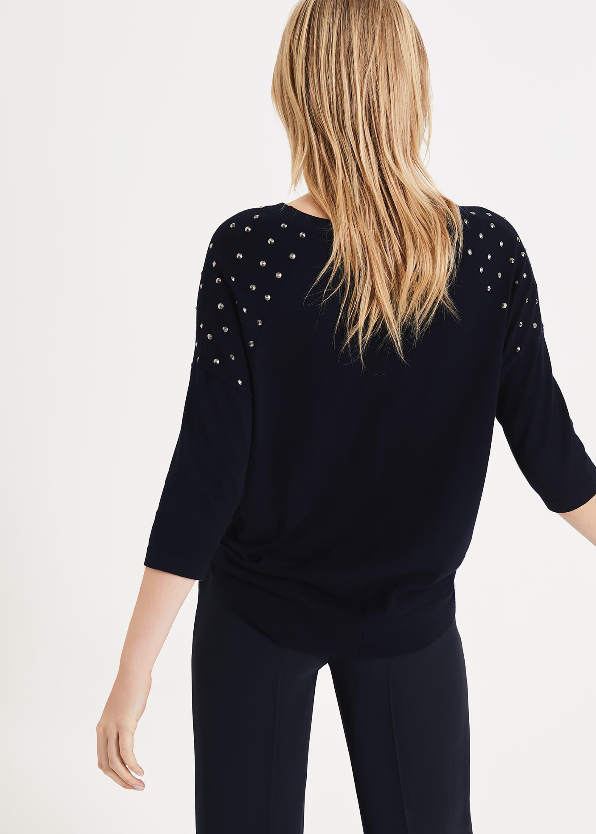 Sarah Stud Shoulder Knit Jumper