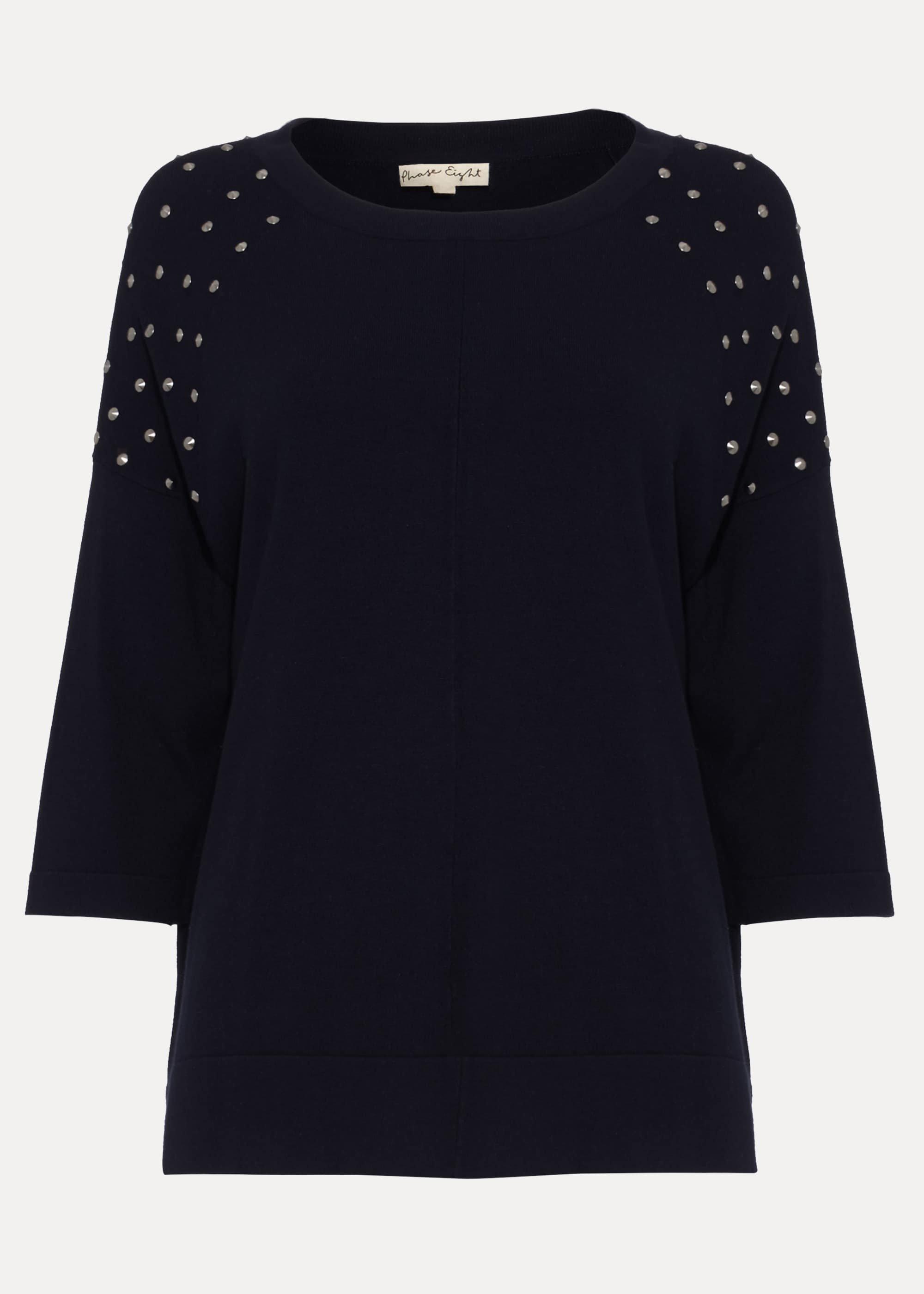 Sarah Stud Shoulder Knit Jumper