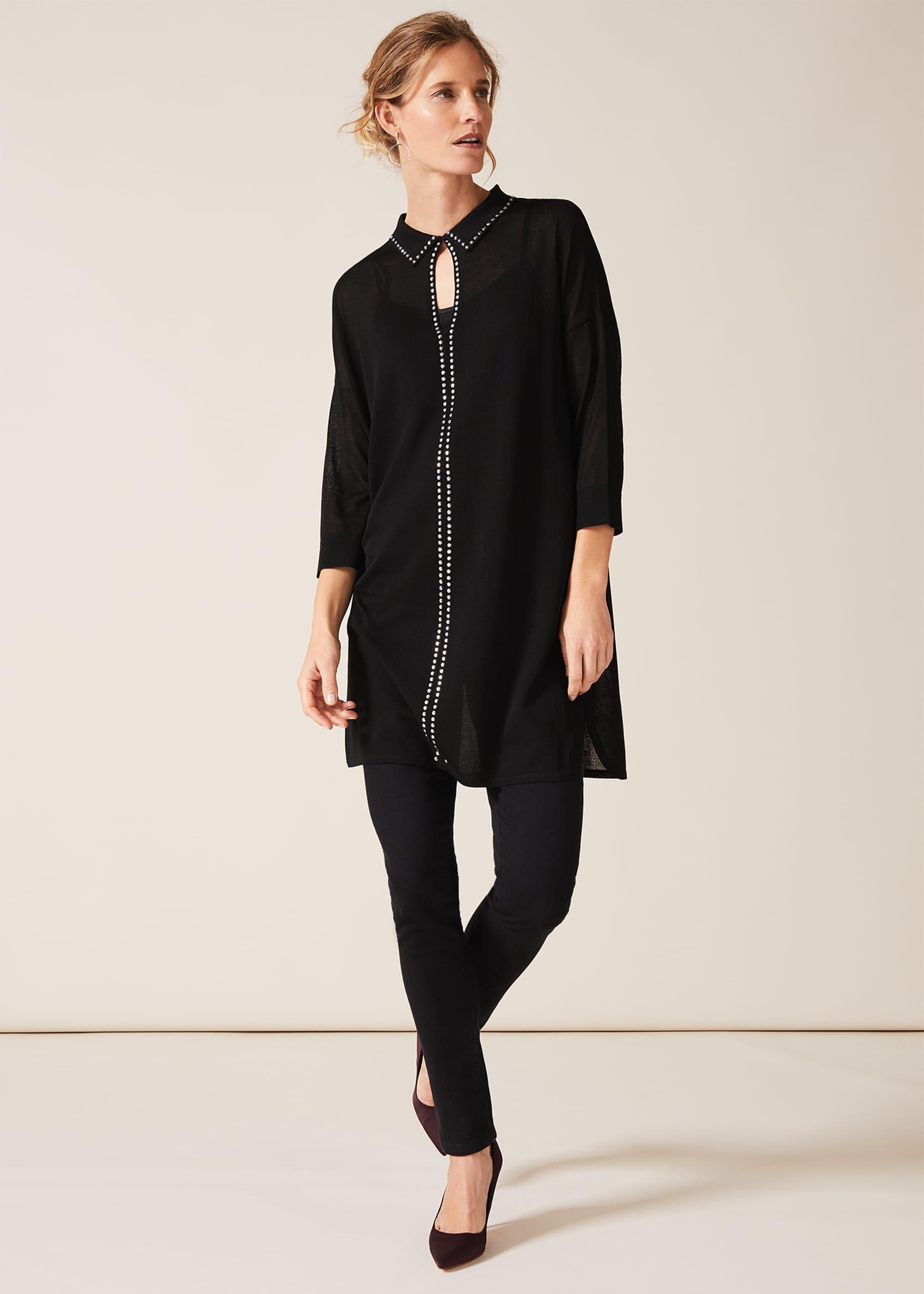 Sibyl Stud Collar Tunic Dress