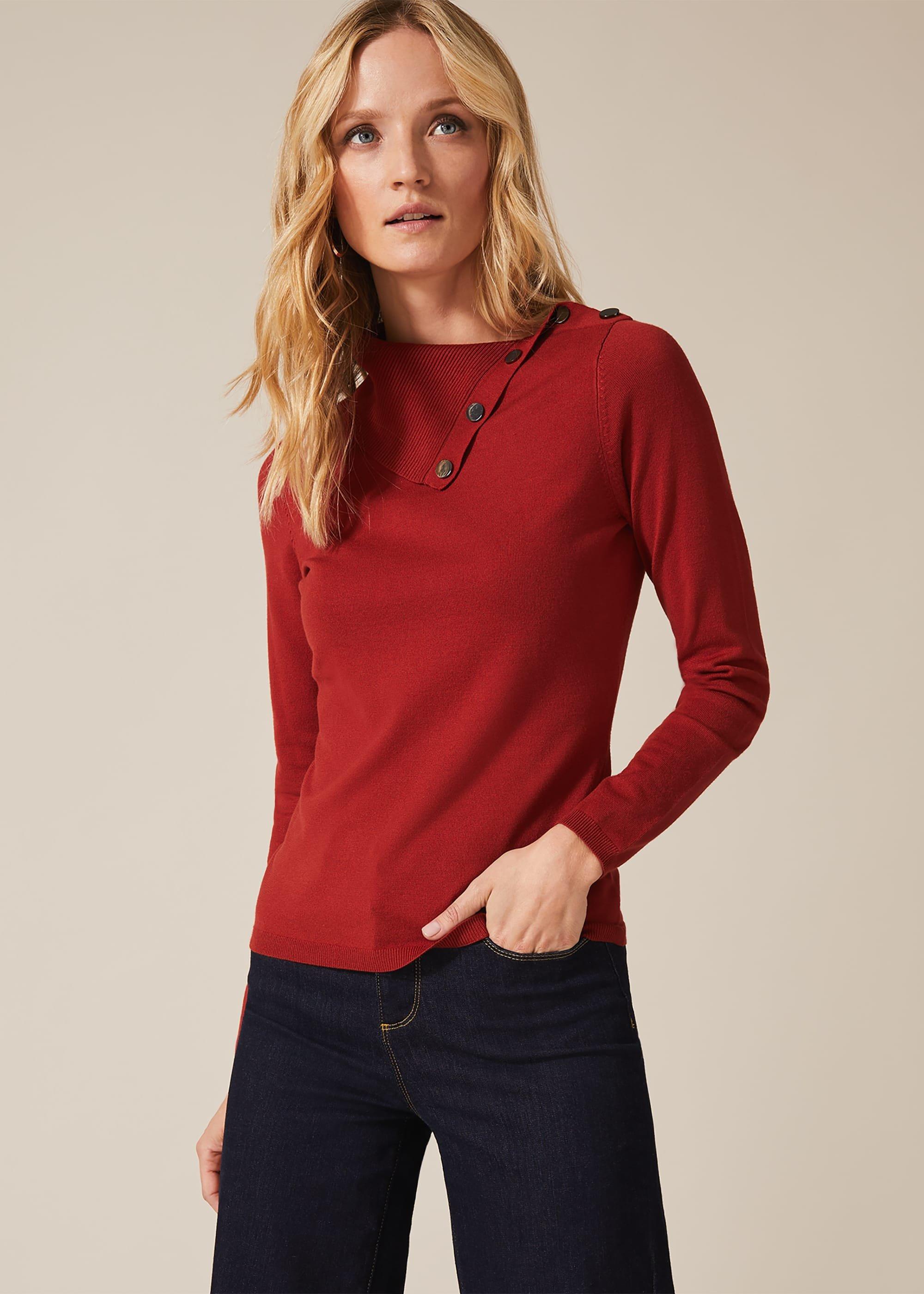 Rachele Button Neck Knit Top