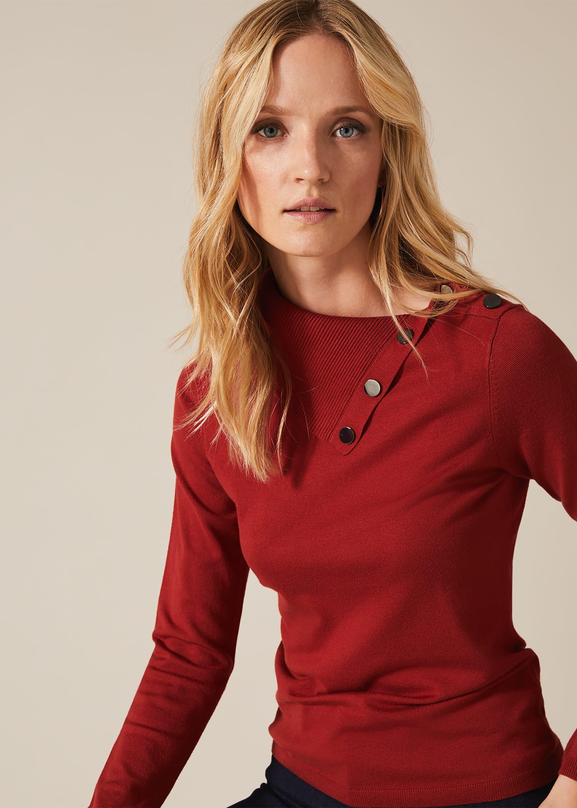 Rachele Button Neck Knit Top
