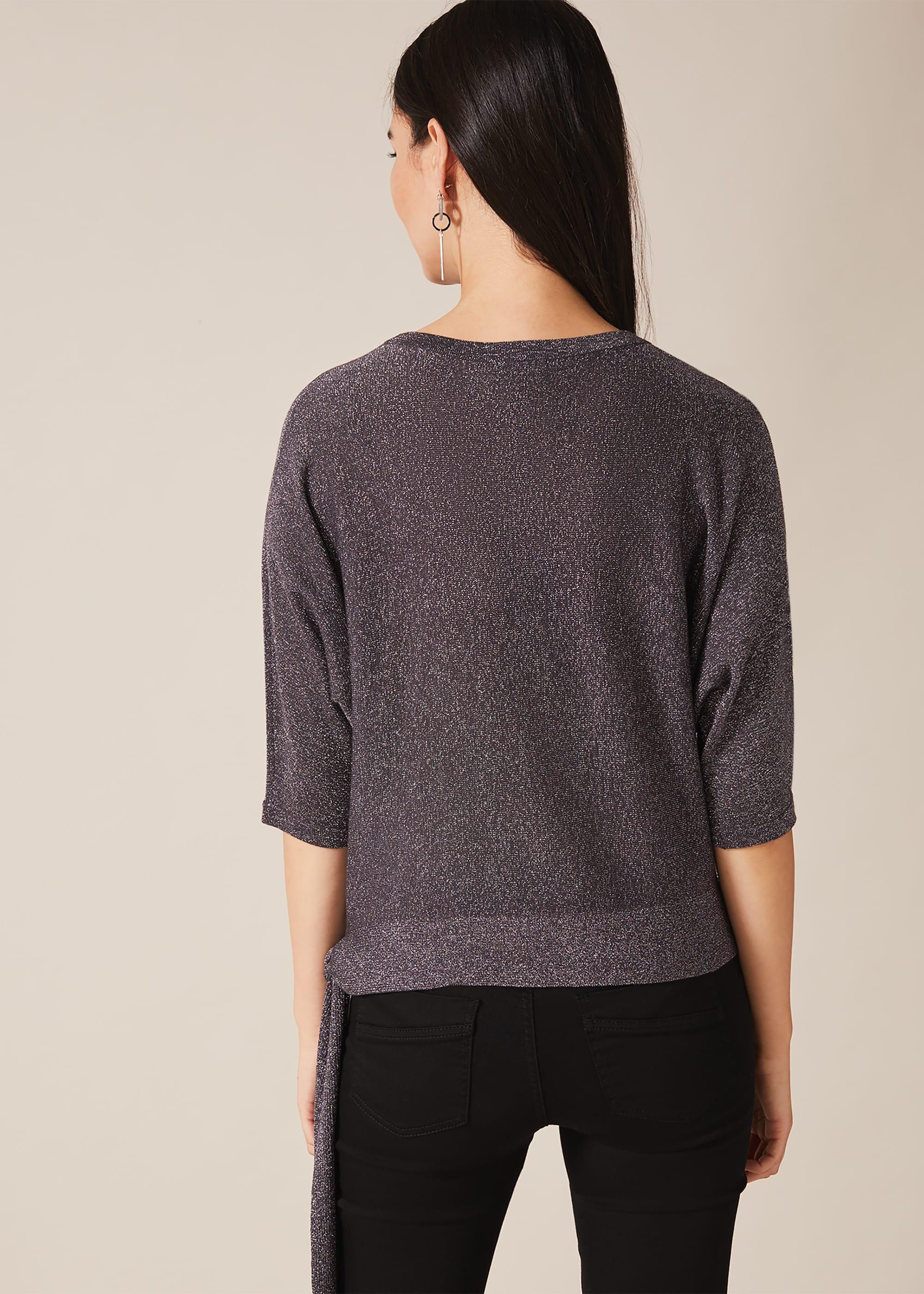 Harper Shimmer Side Tie Knit Top