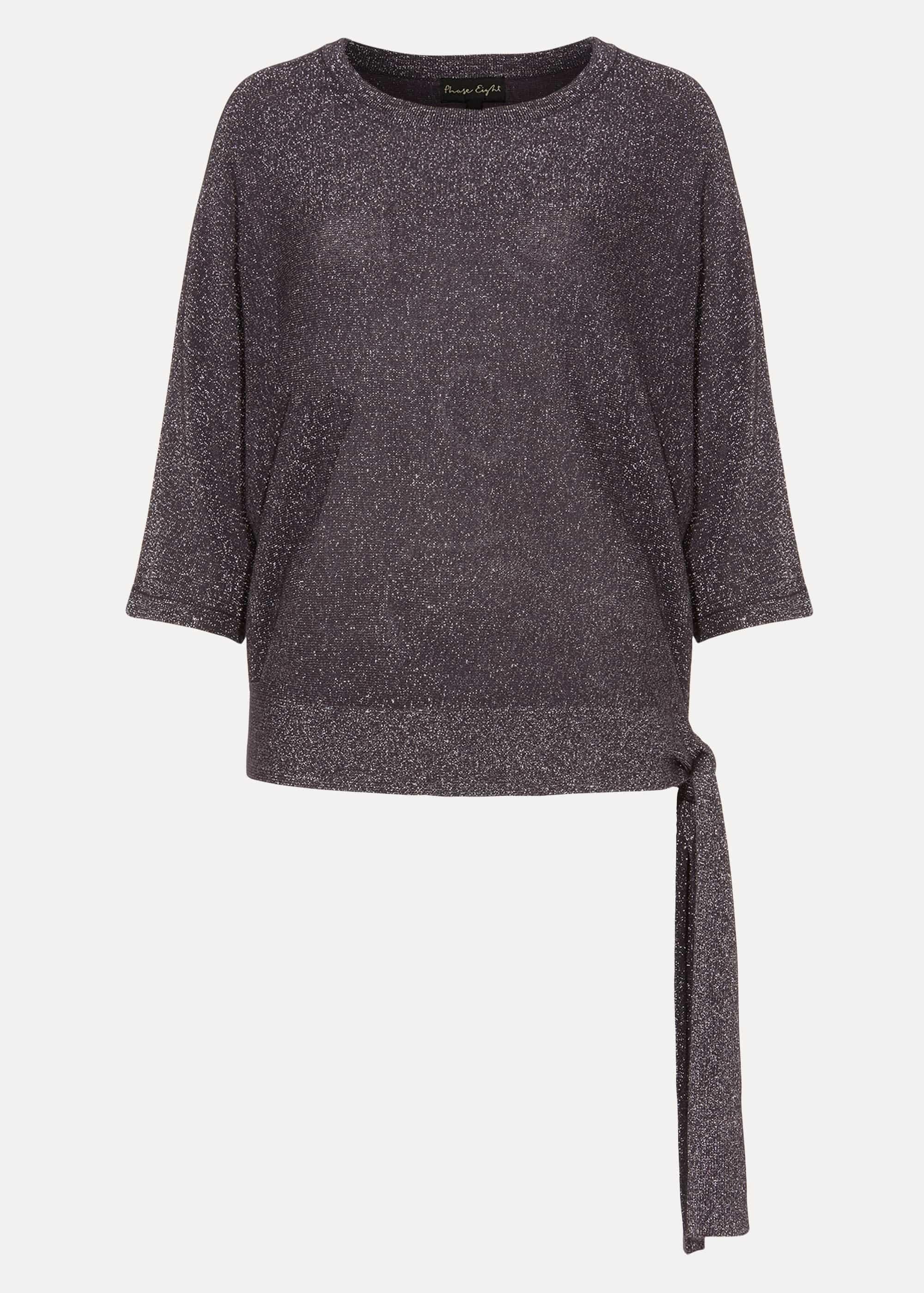Harper Shimmer Side Tie Knit Top