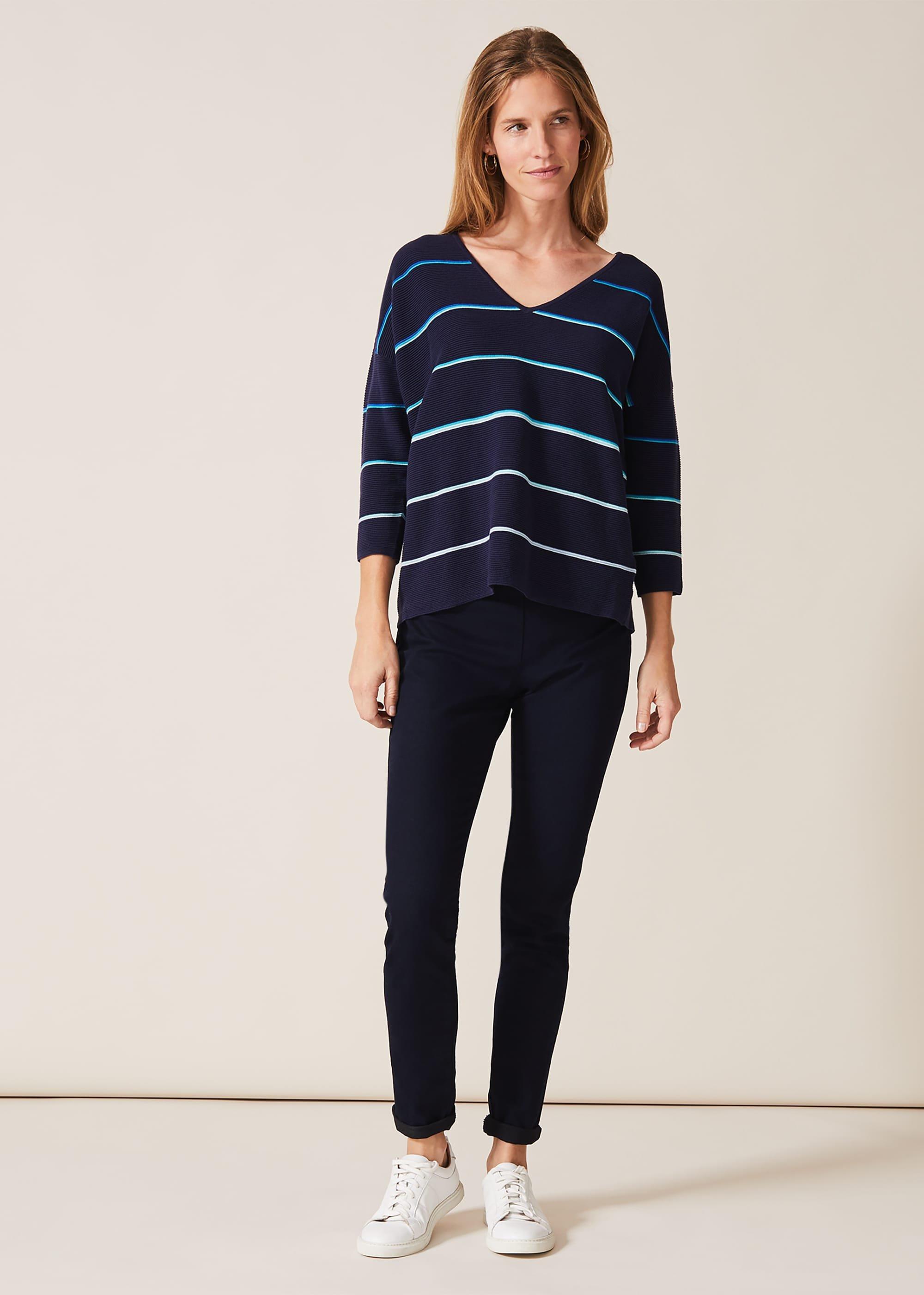 Piera V Neck Ripple Stitch
