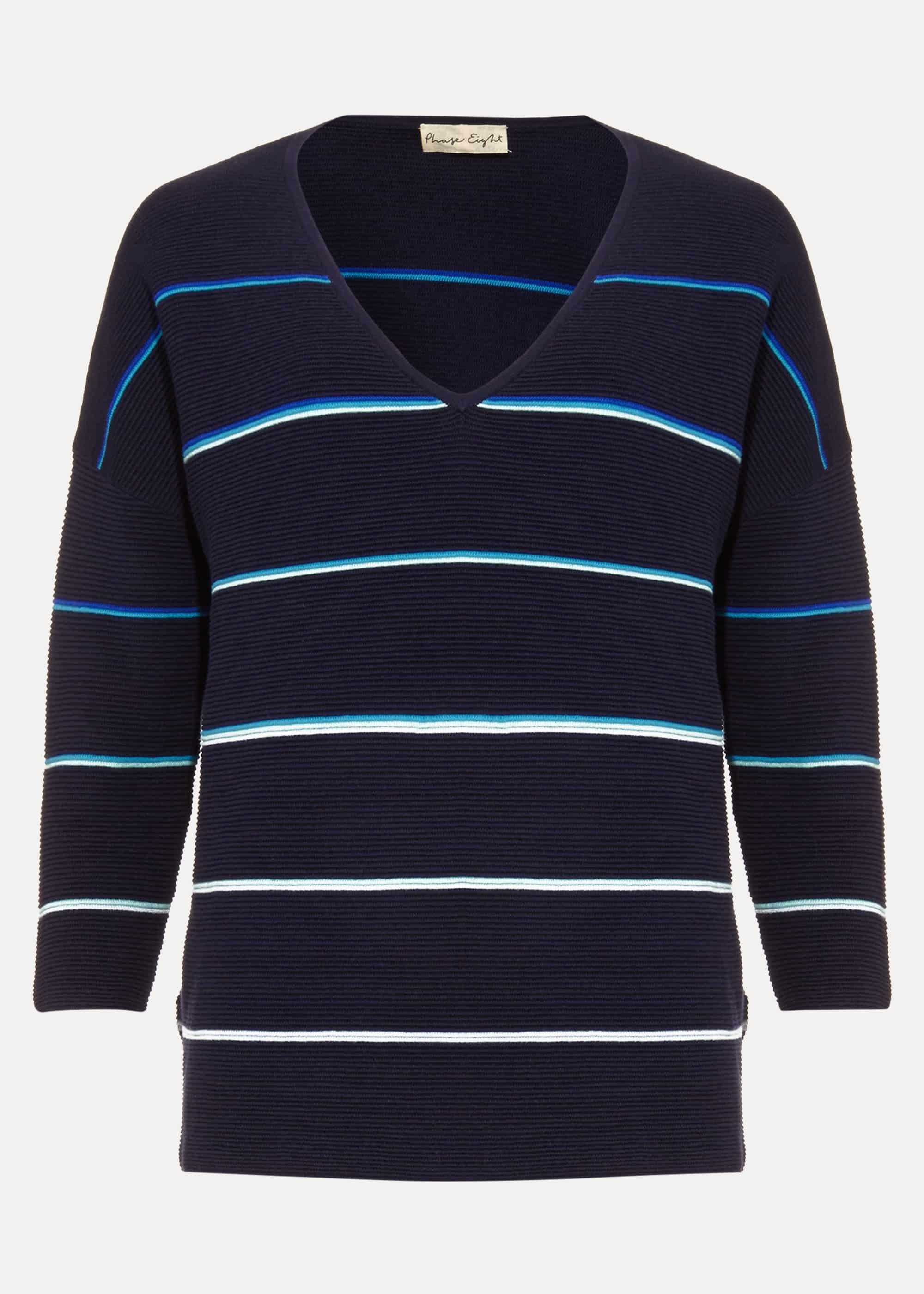Piera V Neck Ripple Stitch