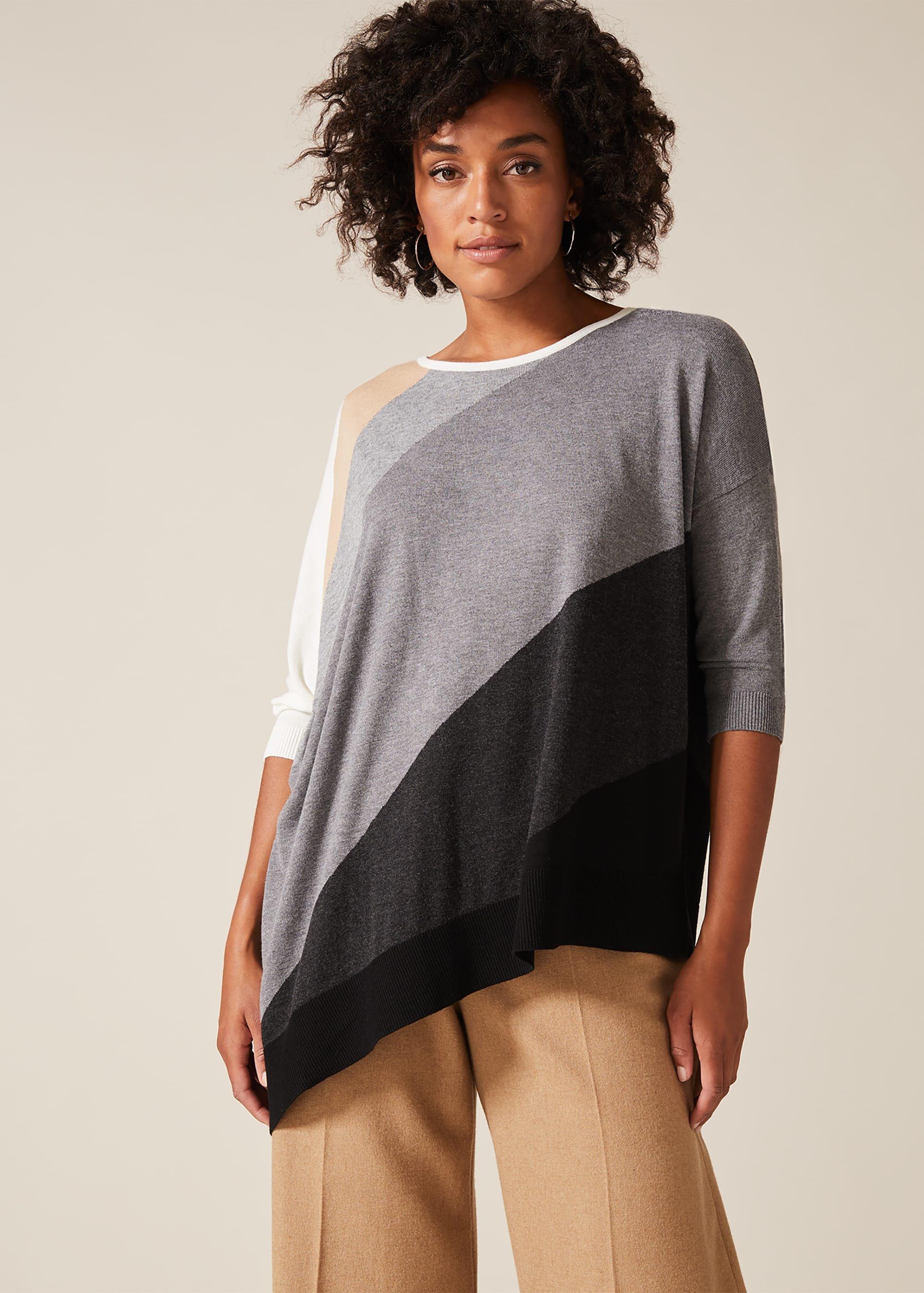 Arana Asymmetric Colourblock Knit Top