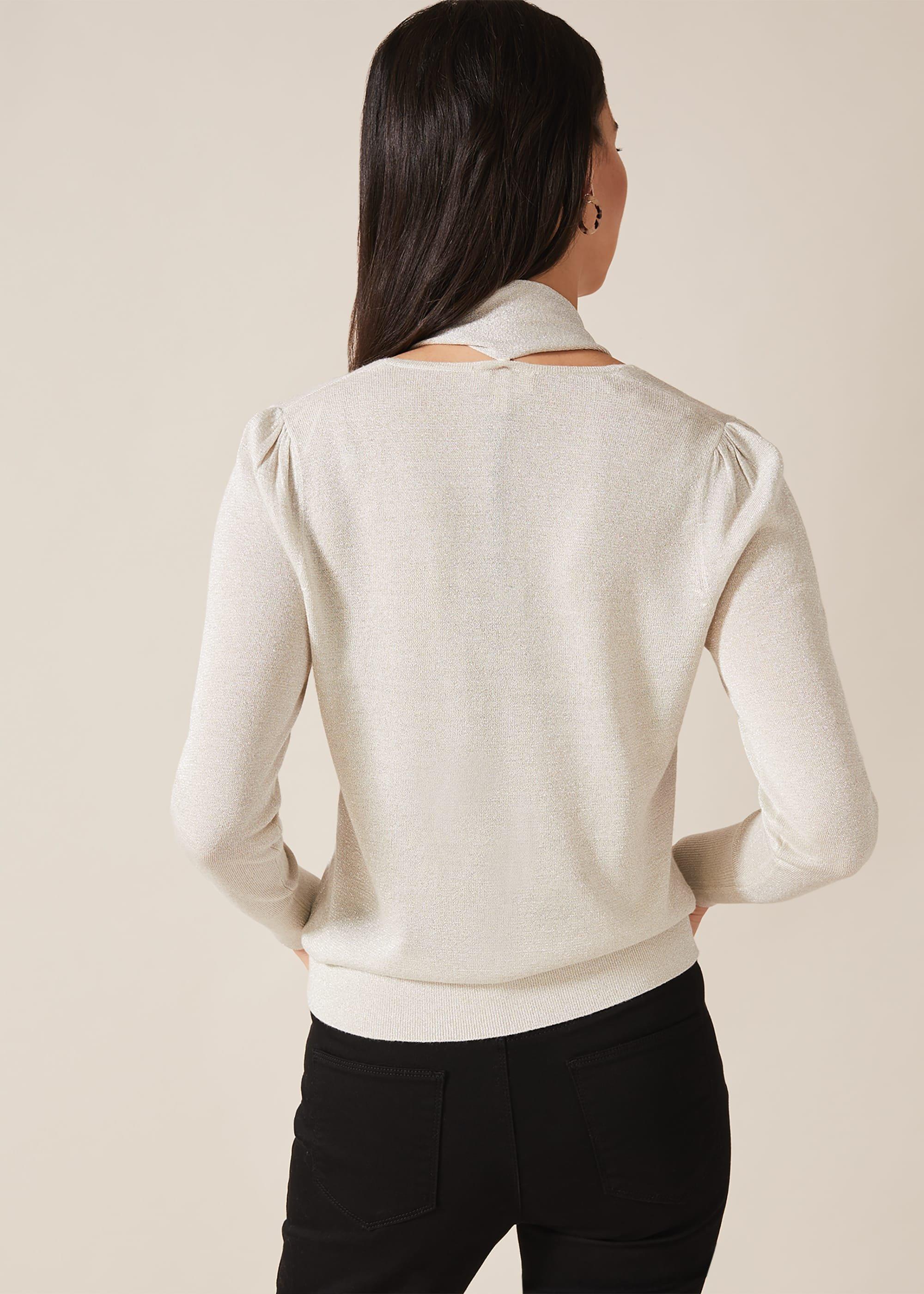 Liz Scarf Tie Knit Top